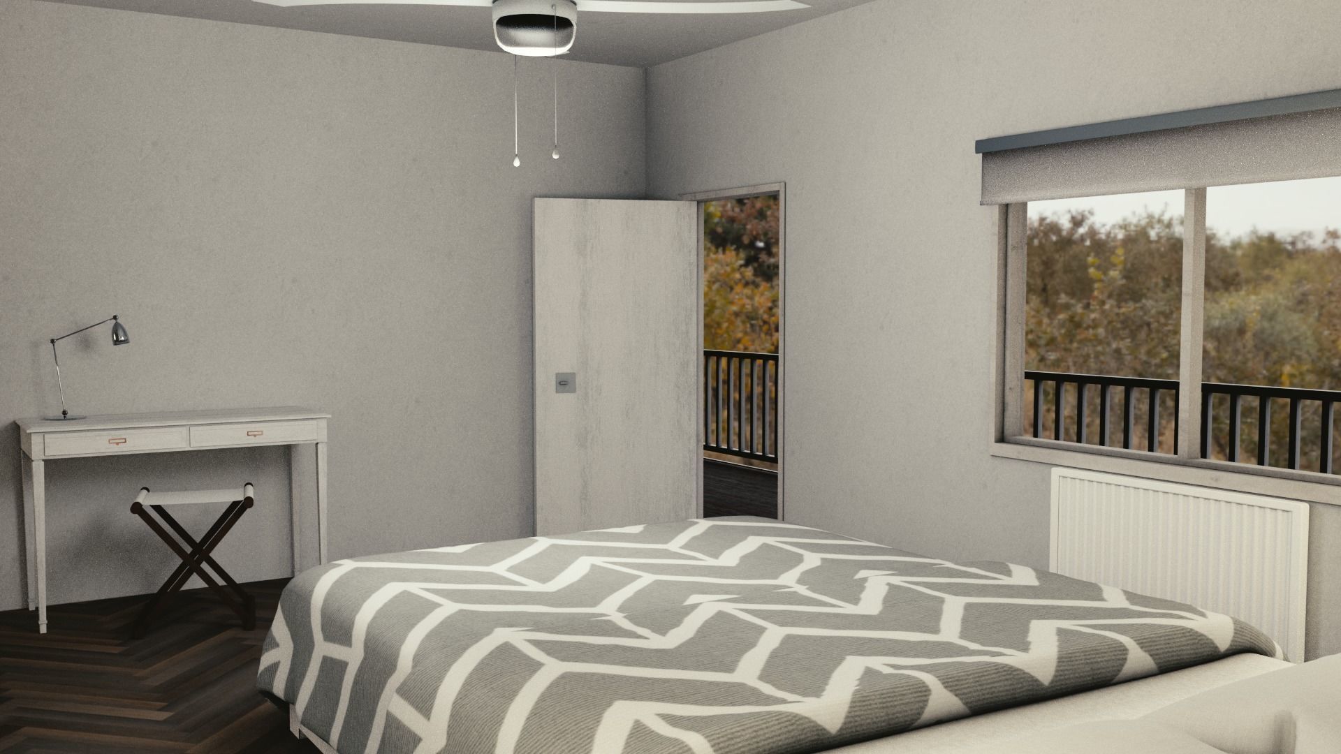 Motel with interior Low-poly 3D model_15