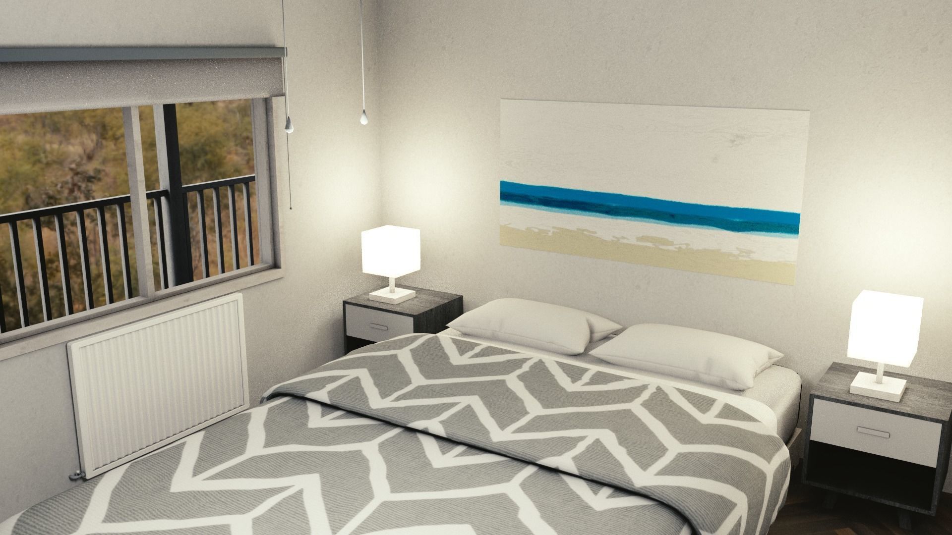 Motel with interior Low-poly 3D model_14