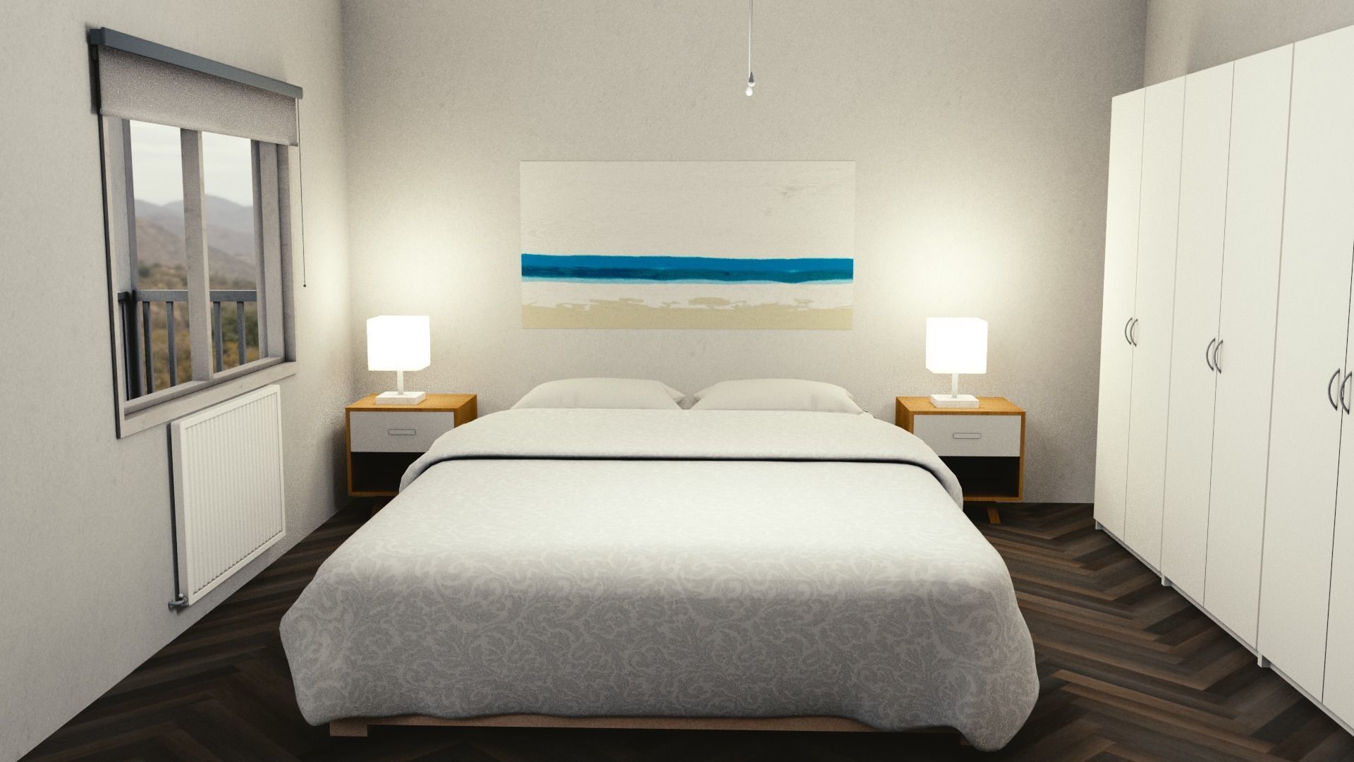 Motel with interior Low-poly 3D model_5