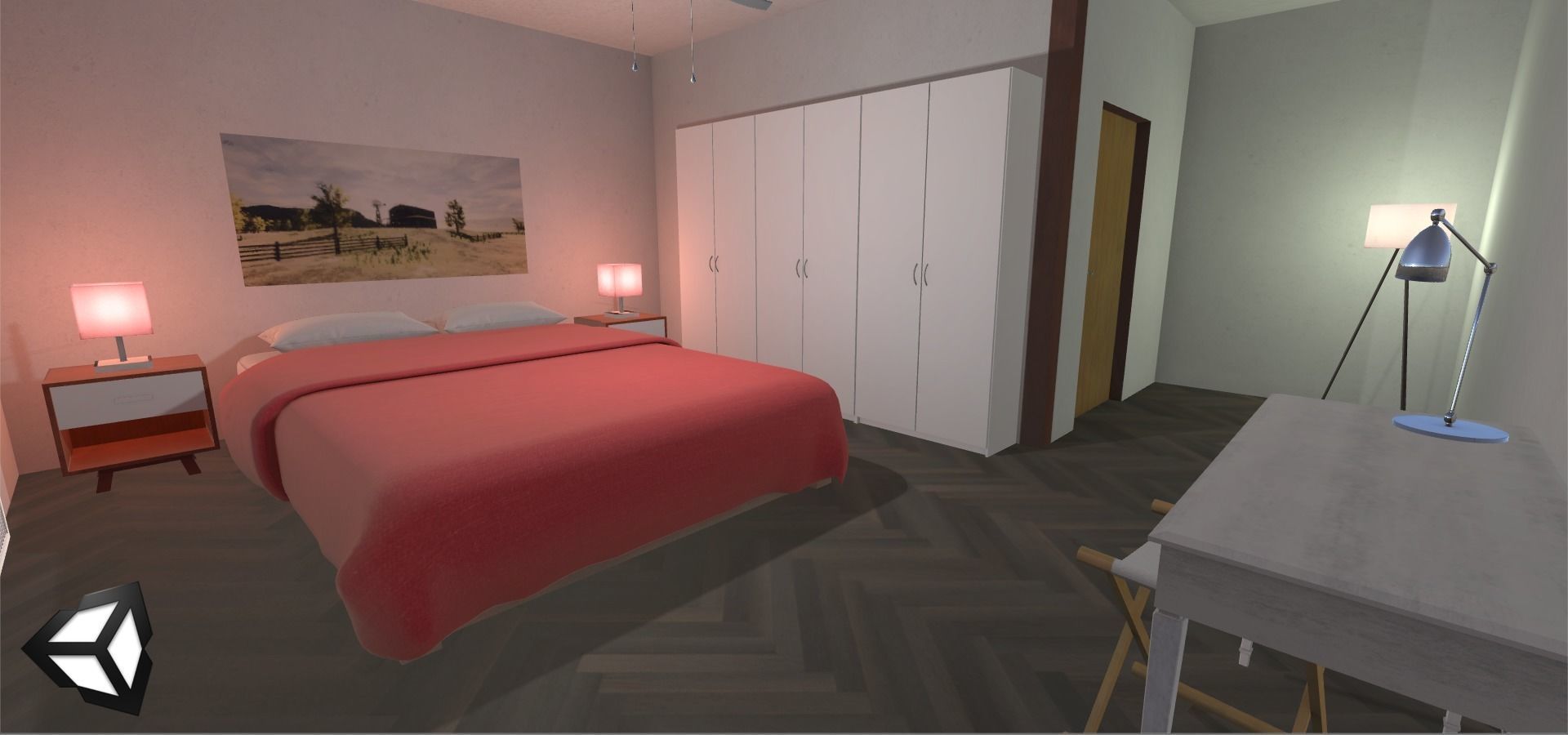 Motel with interior Low-poly 3D model_24