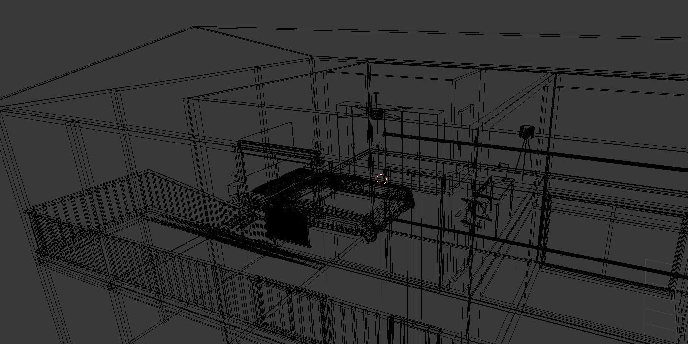 Motel with interior Low-poly 3D model_25