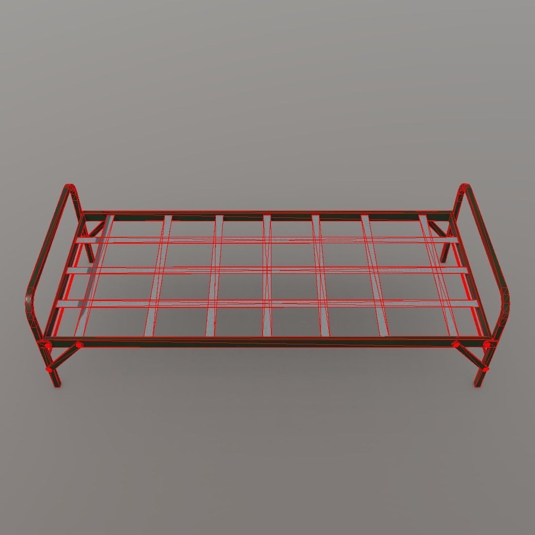 Army Bed Low-poly 3D model_8