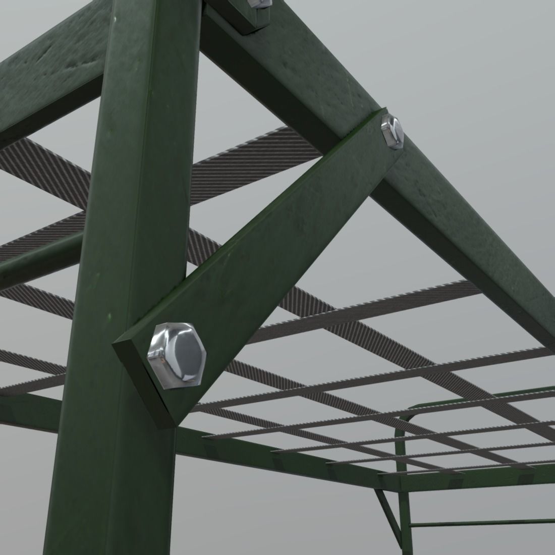 Army Bed Low-poly 3D model_6