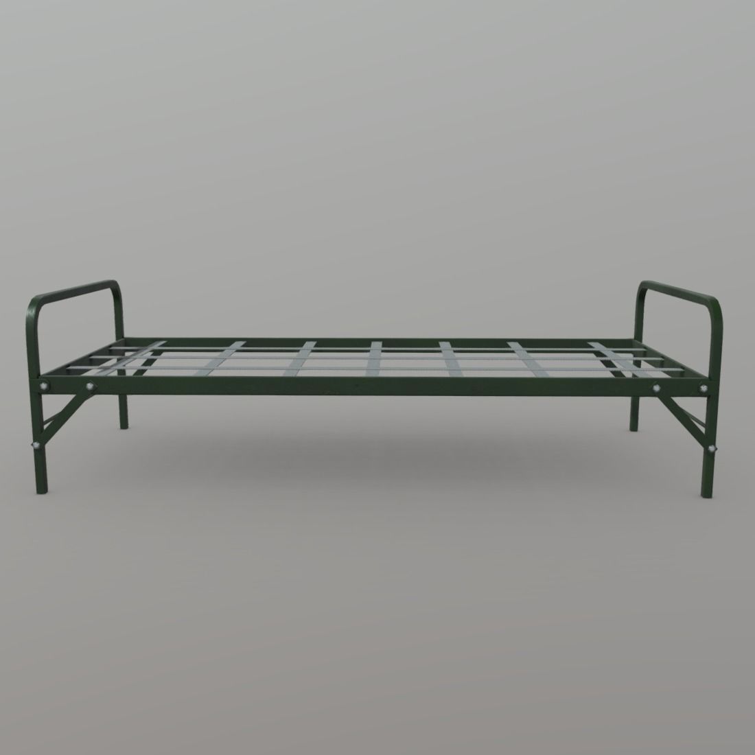 Army Bed Low-poly 3D model_4