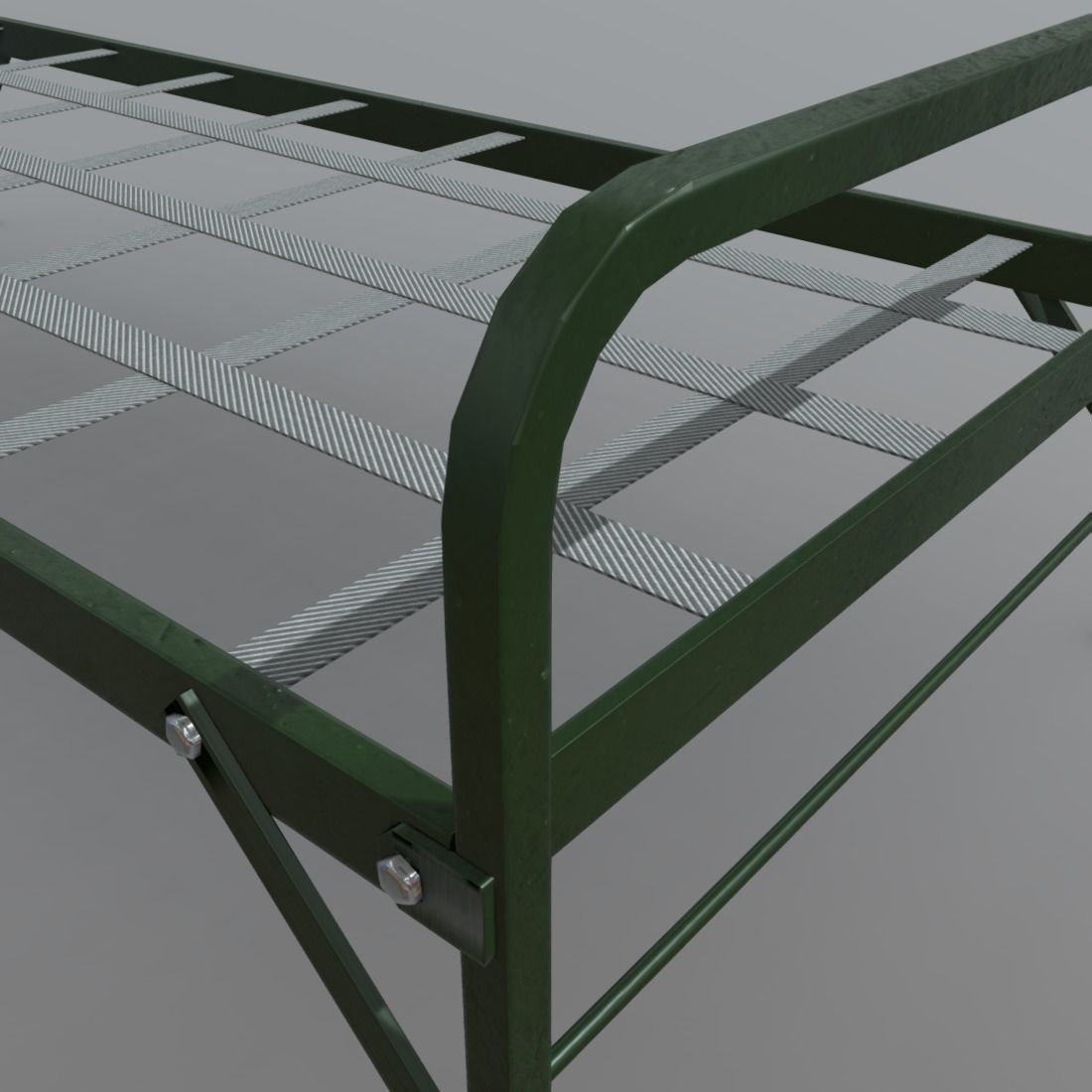 Army Bed Low-poly 3D model_5