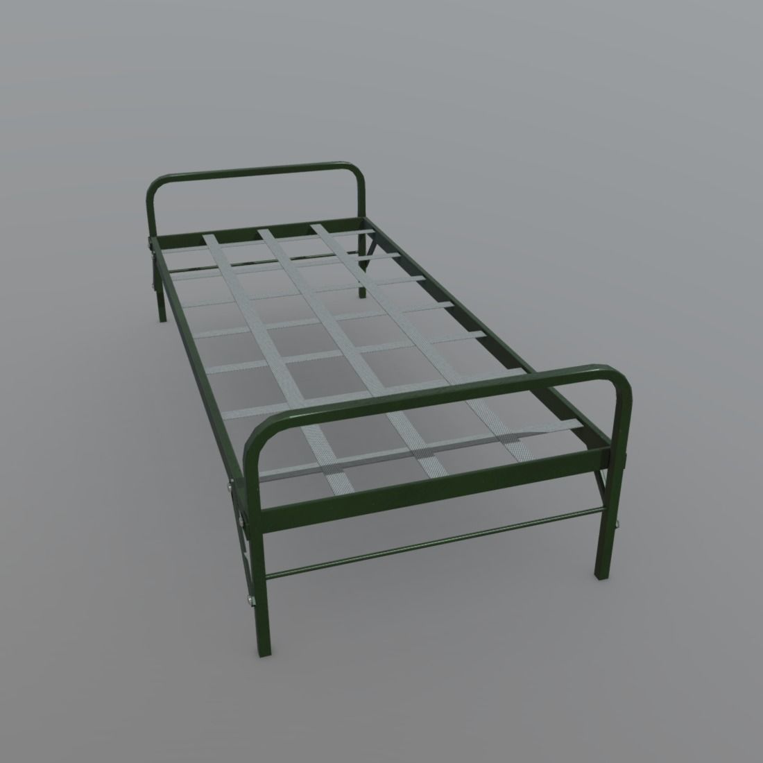 Army Bed Low-poly 3D model_2