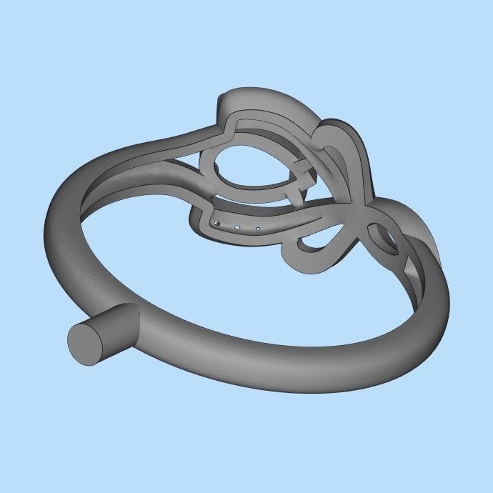 Design Women ring with gems and diamonds 3dm stl 3D print model 3D print model_33