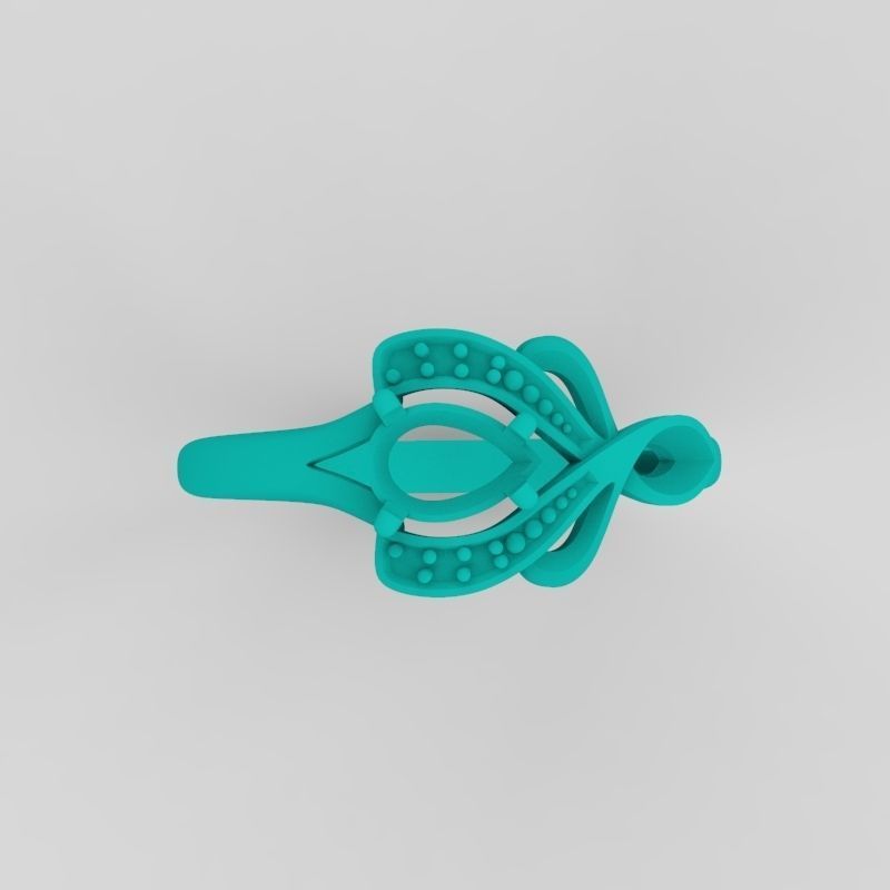 Design Women ring with gems and diamonds 3dm stl 3D print model 3D print model_15