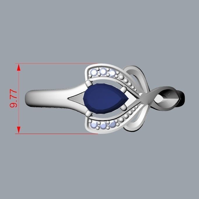 Design Women ring with gems and diamonds 3dm stl 3D print model 3D print model_23