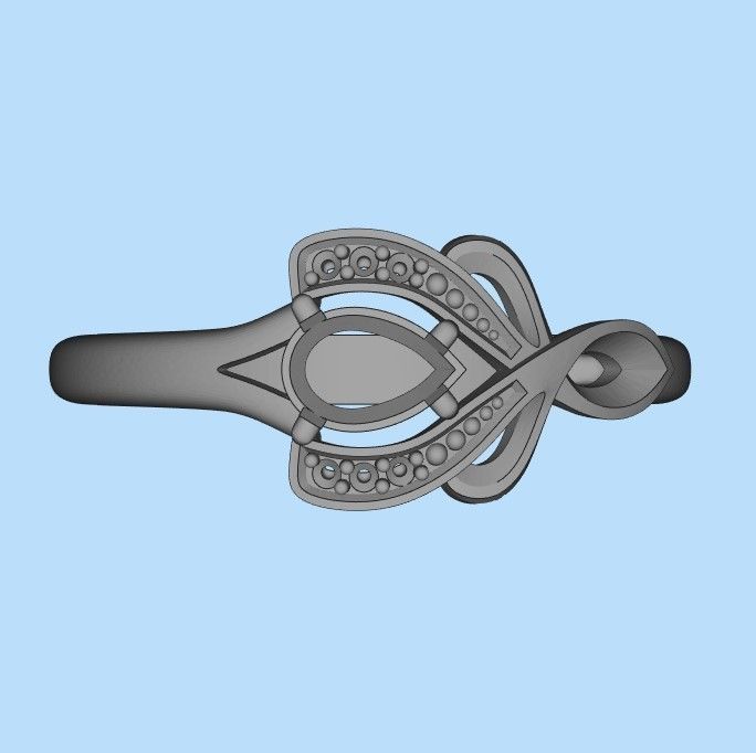 Design Women ring with gems and diamonds 3dm stl 3D print model 3D print model_32