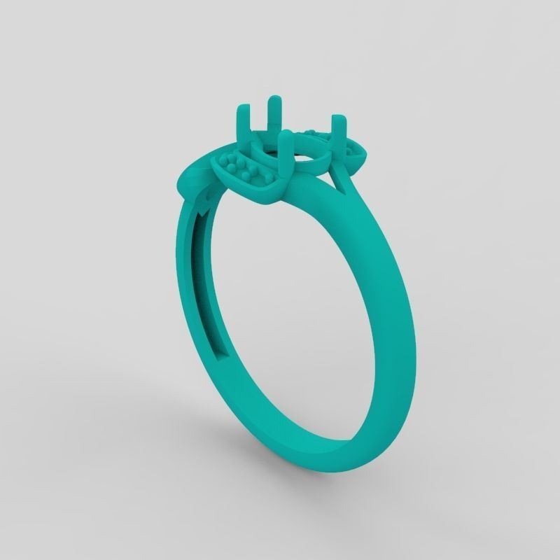 Design Women ring with gems and diamonds 3dm stl 3D print model 3D print model_21