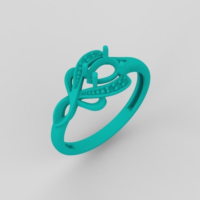 Design Women ring with gems and diamonds 3dm stl 3D print model 3D print model_19