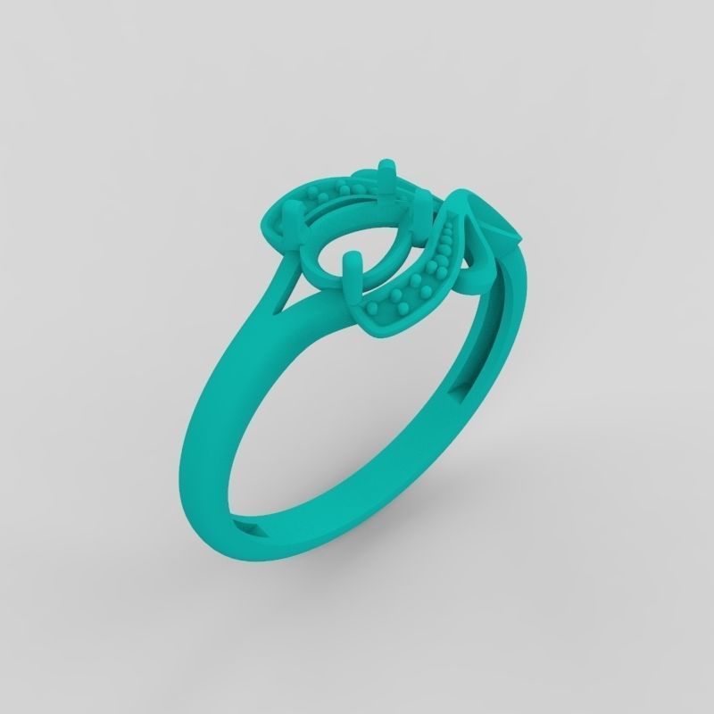 Design Women ring with gems and diamonds 3dm stl 3D print model 3D print model_17