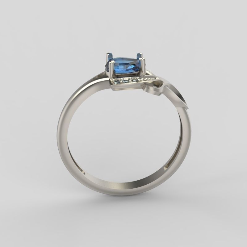 Design Women ring with gems and diamonds 3dm stl 3D print model 3D print model_13