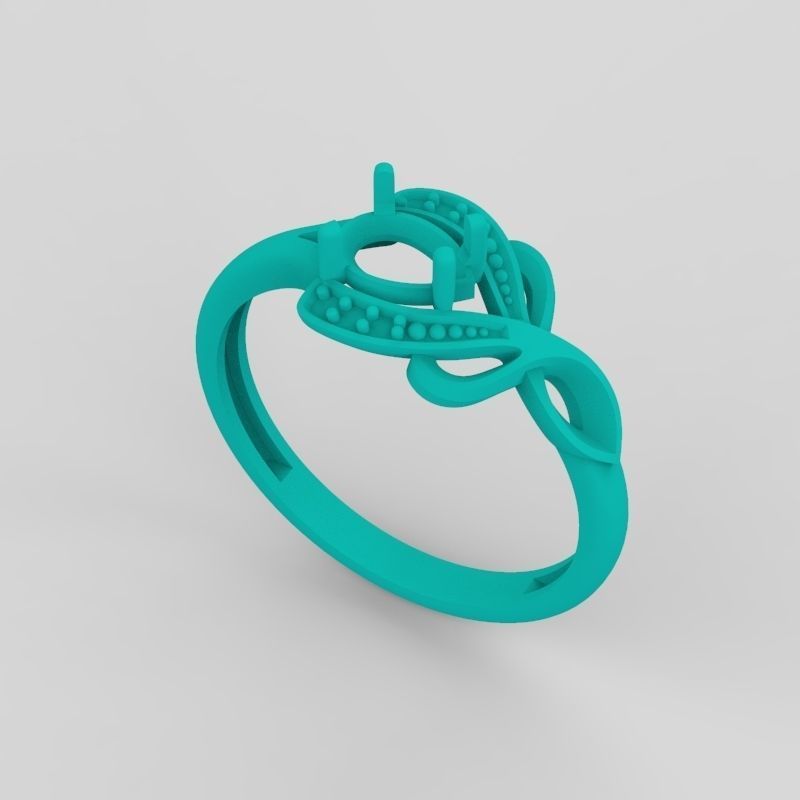 Design Women ring with gems and diamonds 3dm stl 3D print model 3D print model_18