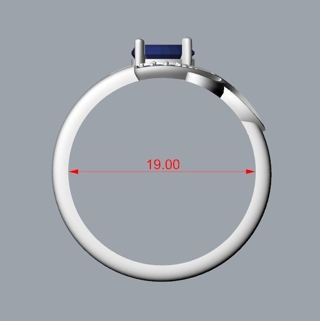 Design Women ring with gems and diamonds 3dm stl 3D print model 3D print model_24