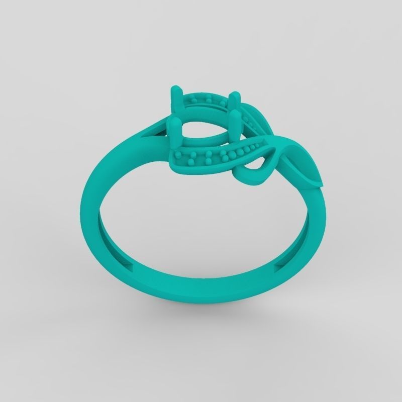 Design Women ring with gems and diamonds 3dm stl 3D print model 3D print model_16