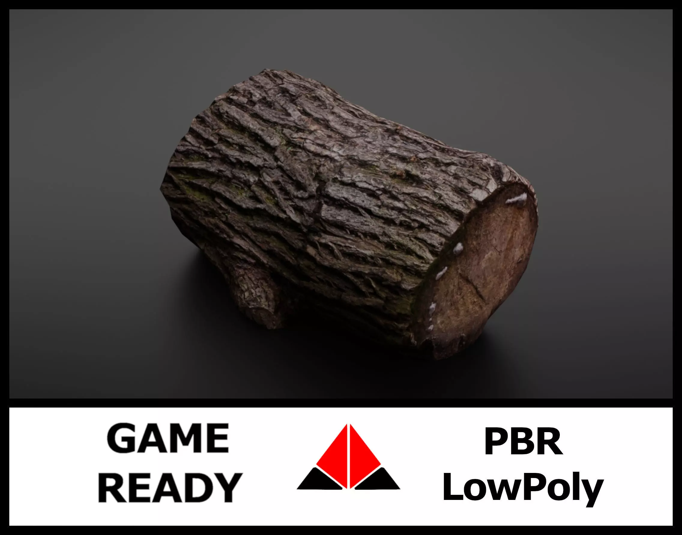 Wood log Low-poly 3D model_0
