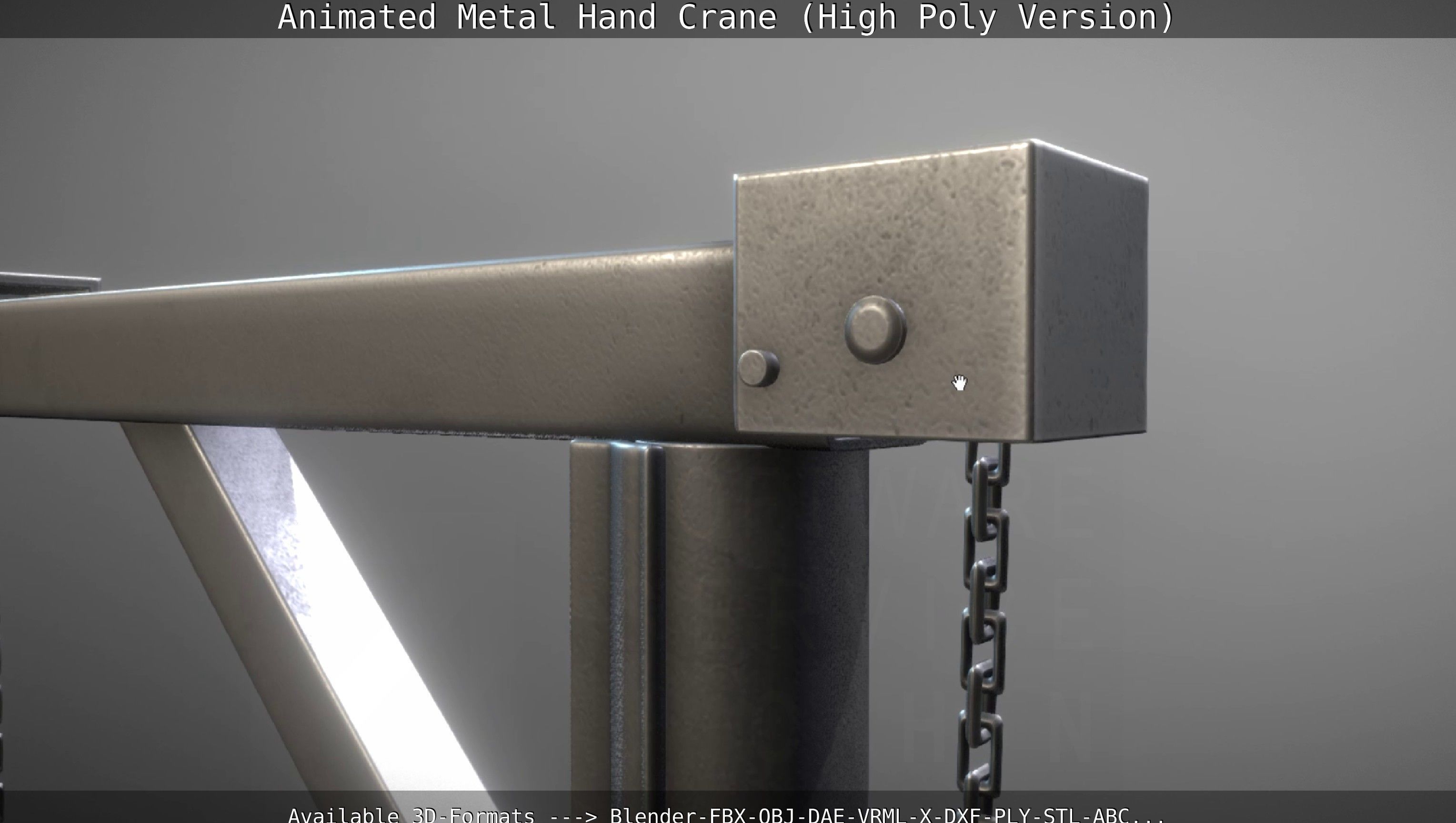 Animated Metal Hand Crane High-Poly Version 3D model_122
