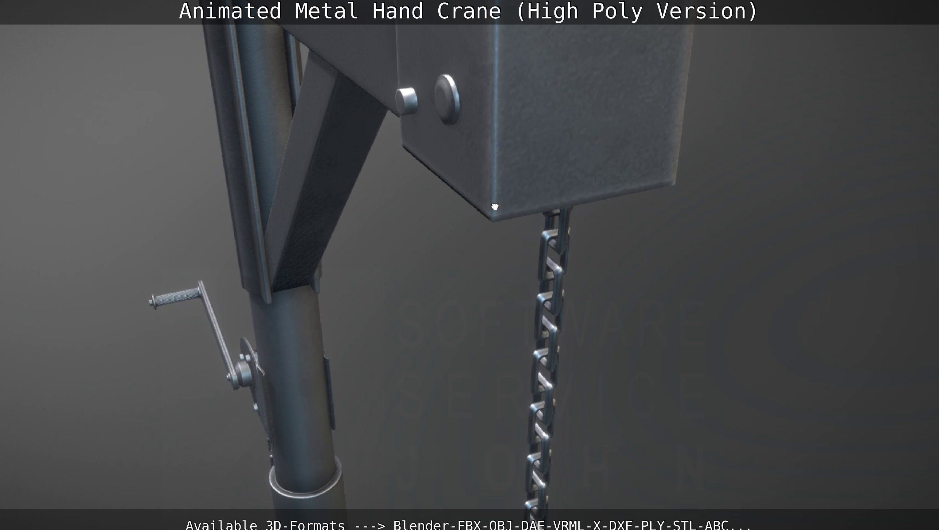 Animated Metal Hand Crane High-Poly Version 3D model_109