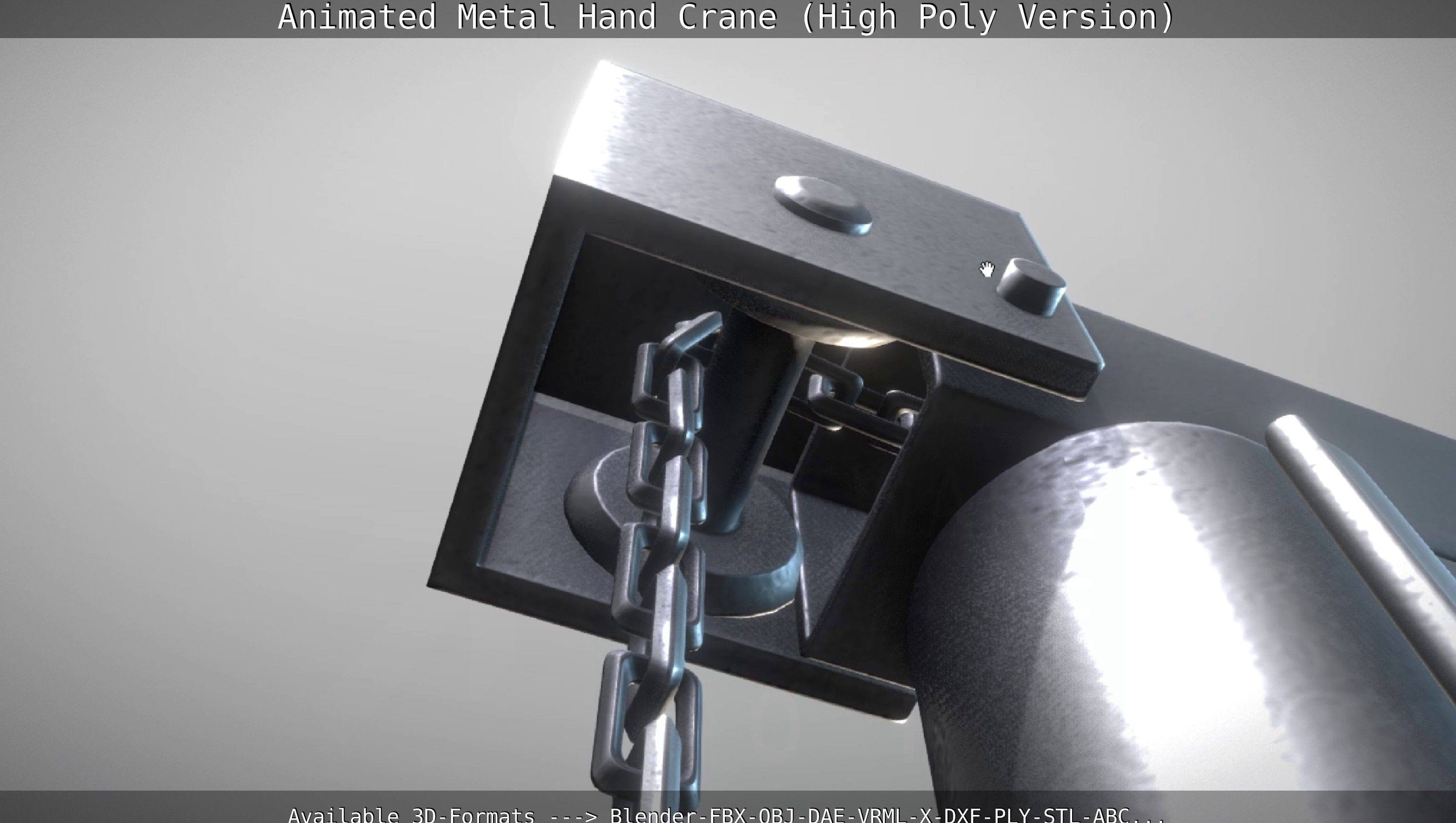 Animated Metal Hand Crane High-Poly Version 3D model_137