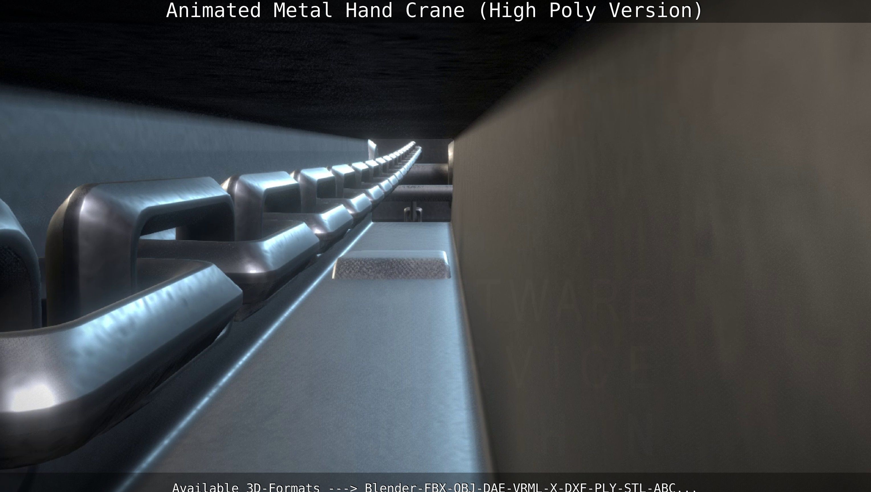 Animated Metal Hand Crane High-Poly Version 3D model_134