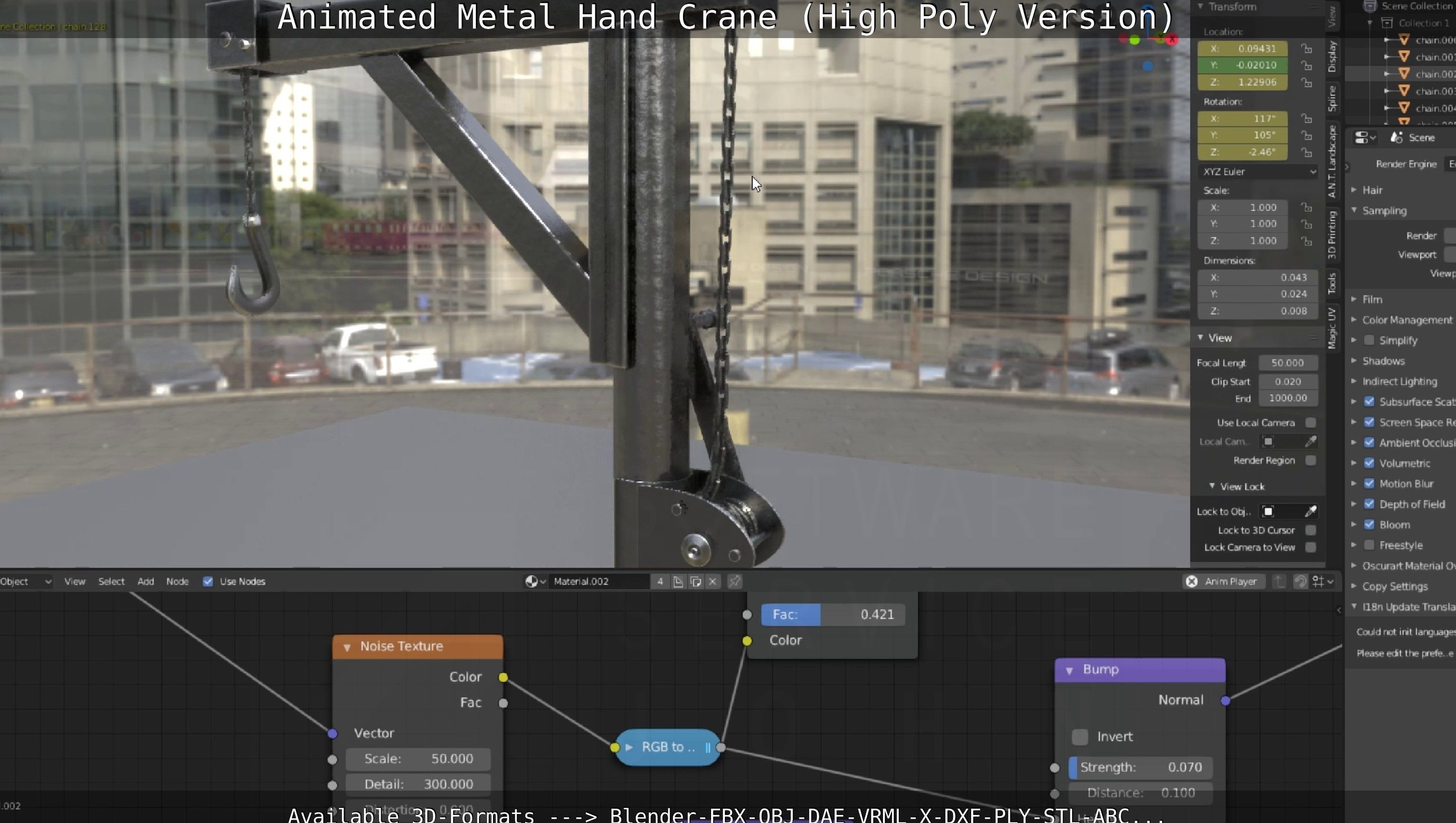 Animated Metal Hand Crane High-Poly Version 3D model_12