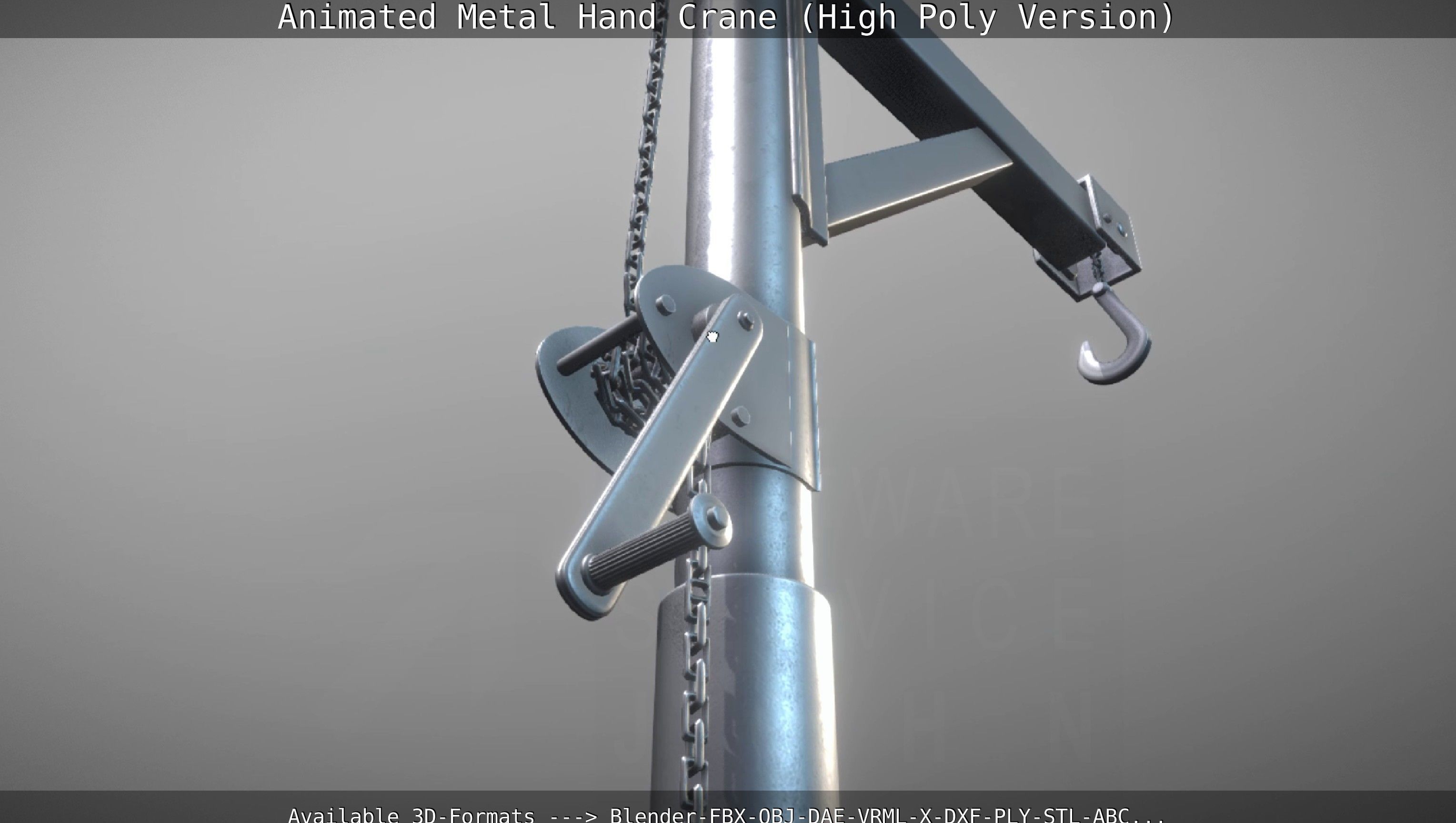 Animated Metal Hand Crane High-Poly Version 3D model_115