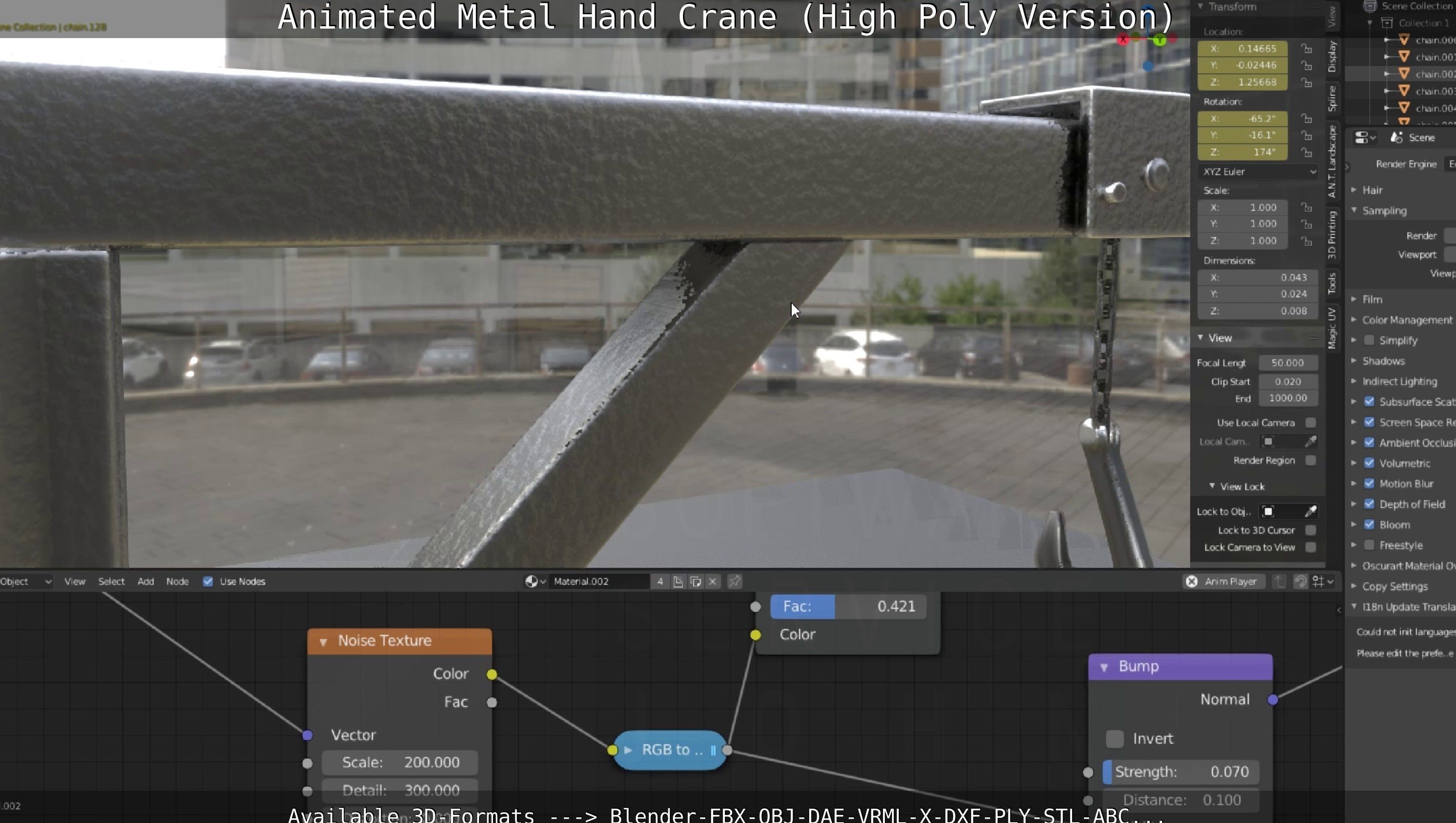 Animated Metal Hand Crane High-Poly Version 3D model_26