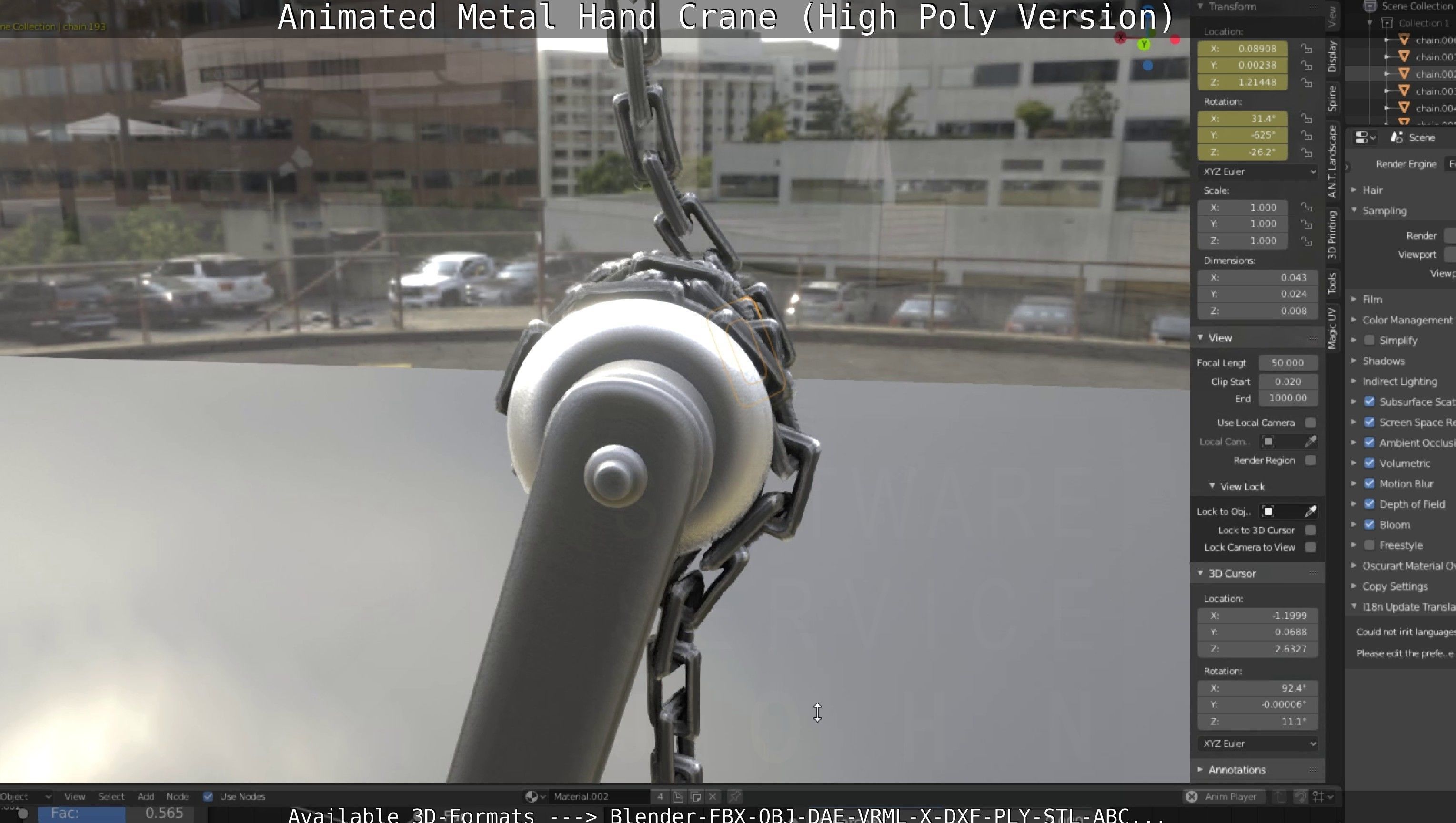 Animated Metal Hand Crane High-Poly Version 3D model_118