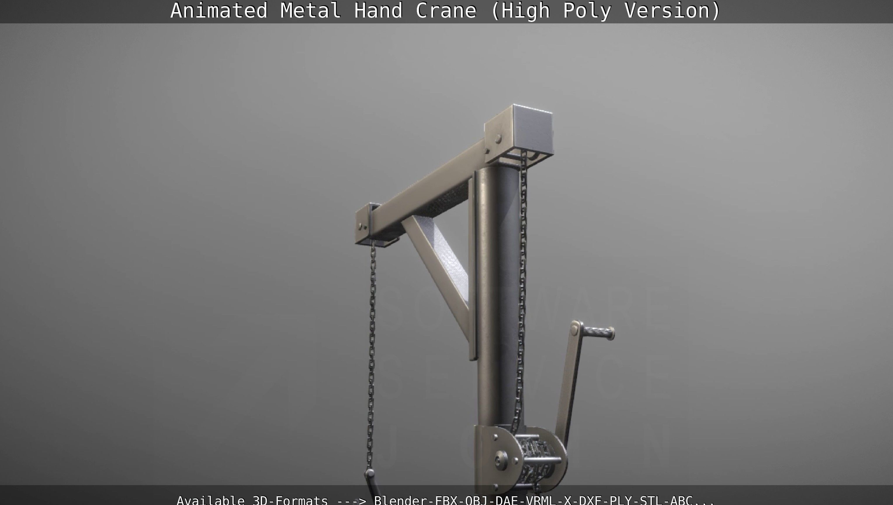 Animated Metal Hand Crane High-Poly Version 3D model_102