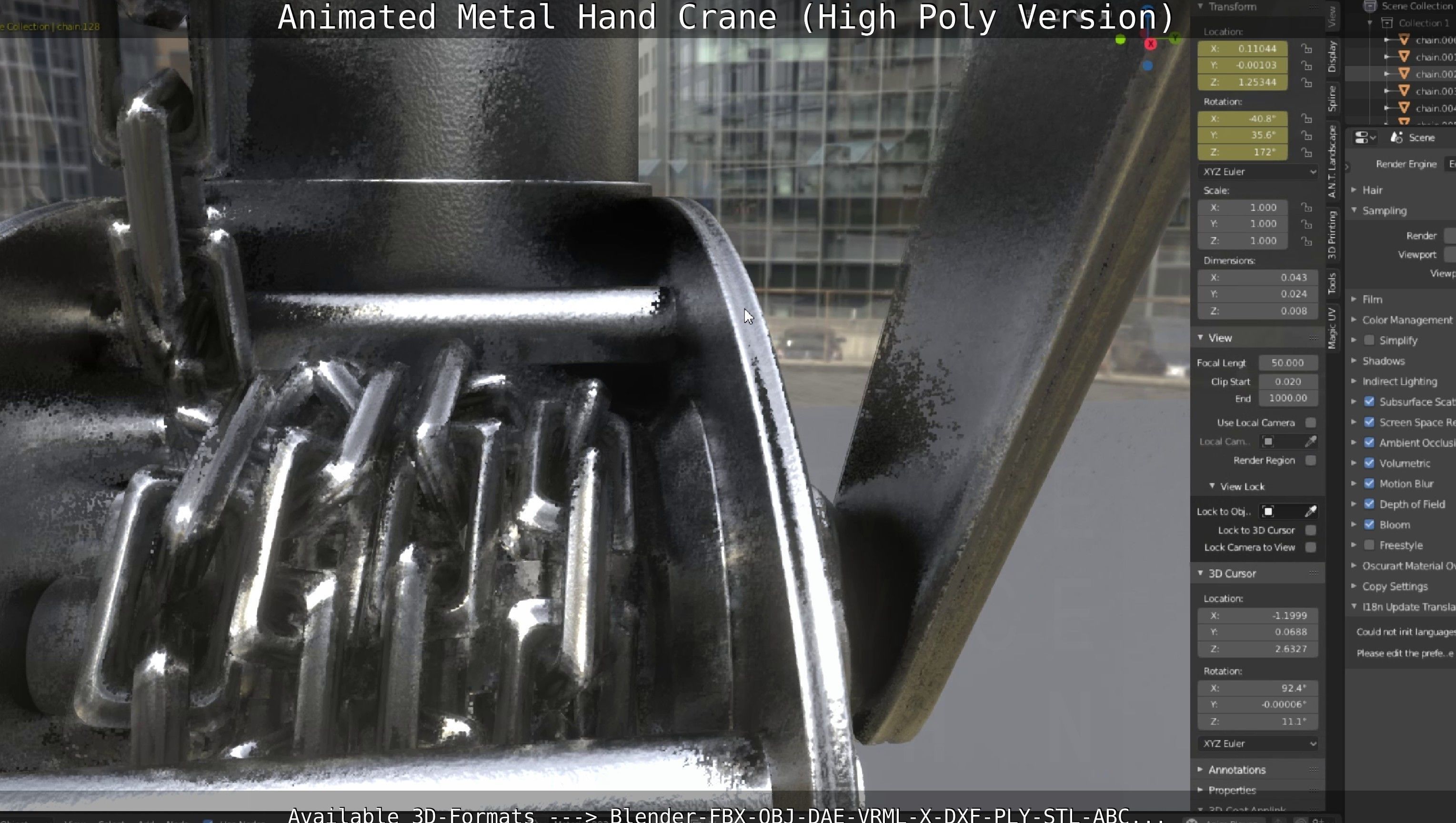 Animated Metal Hand Crane High-Poly Version 3D model_46