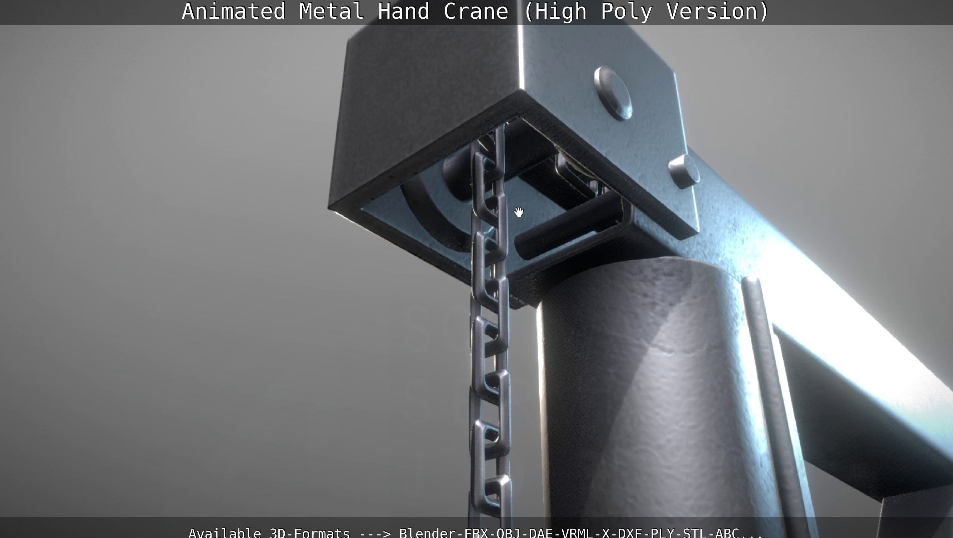 Animated Metal Hand Crane High-Poly Version 3D model_123