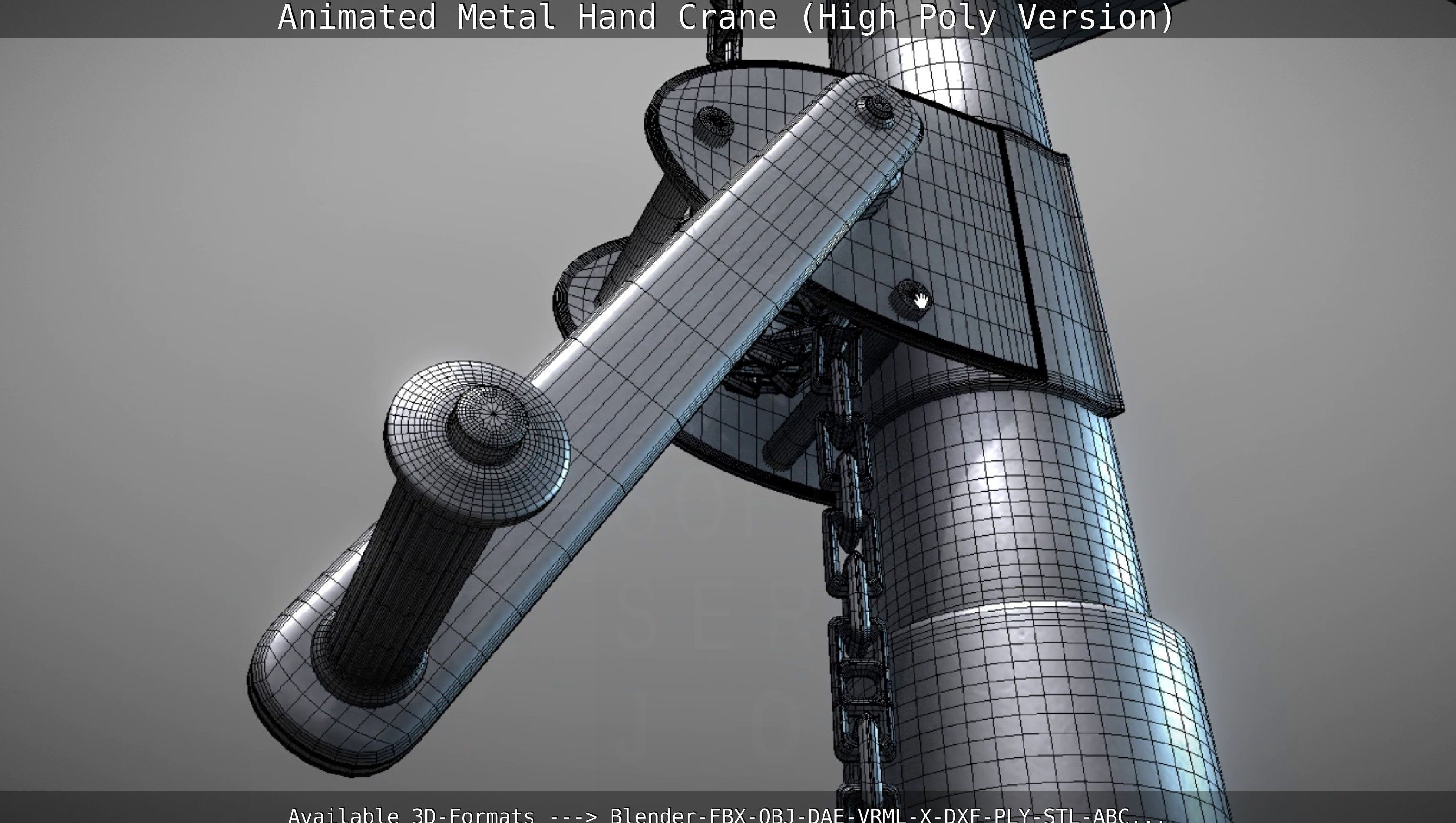 Animated Metal Hand Crane High-Poly Version 3D model_148