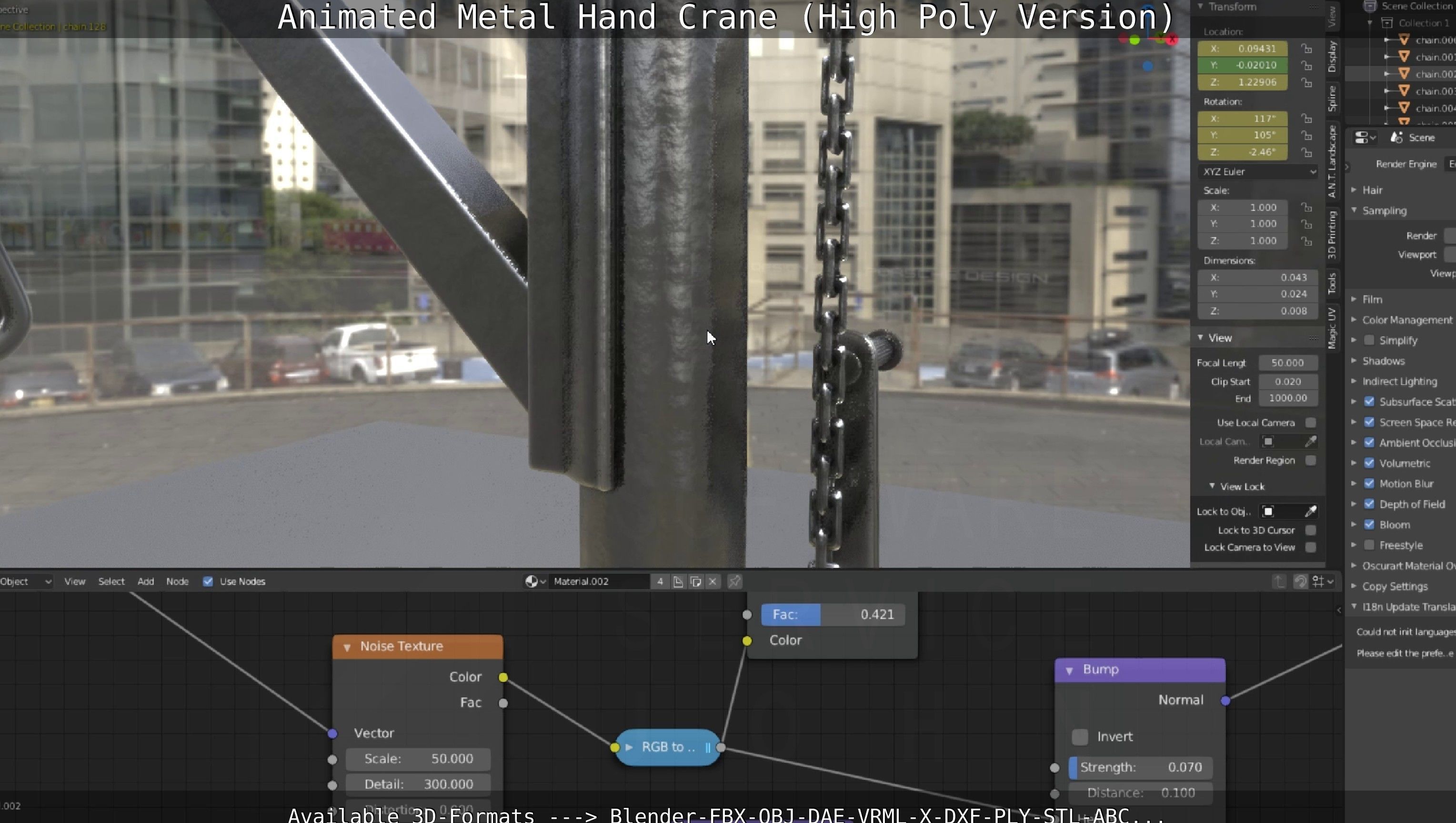 Animated Metal Hand Crane High-Poly Version 3D model_16