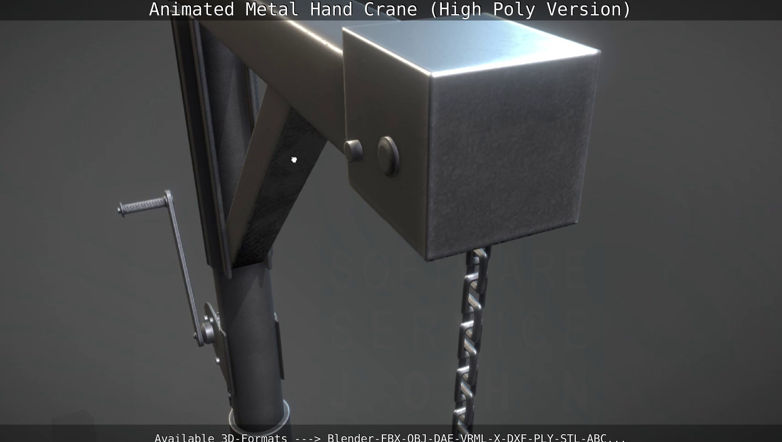 Animated Metal Hand Crane High-Poly Version 3D model_108