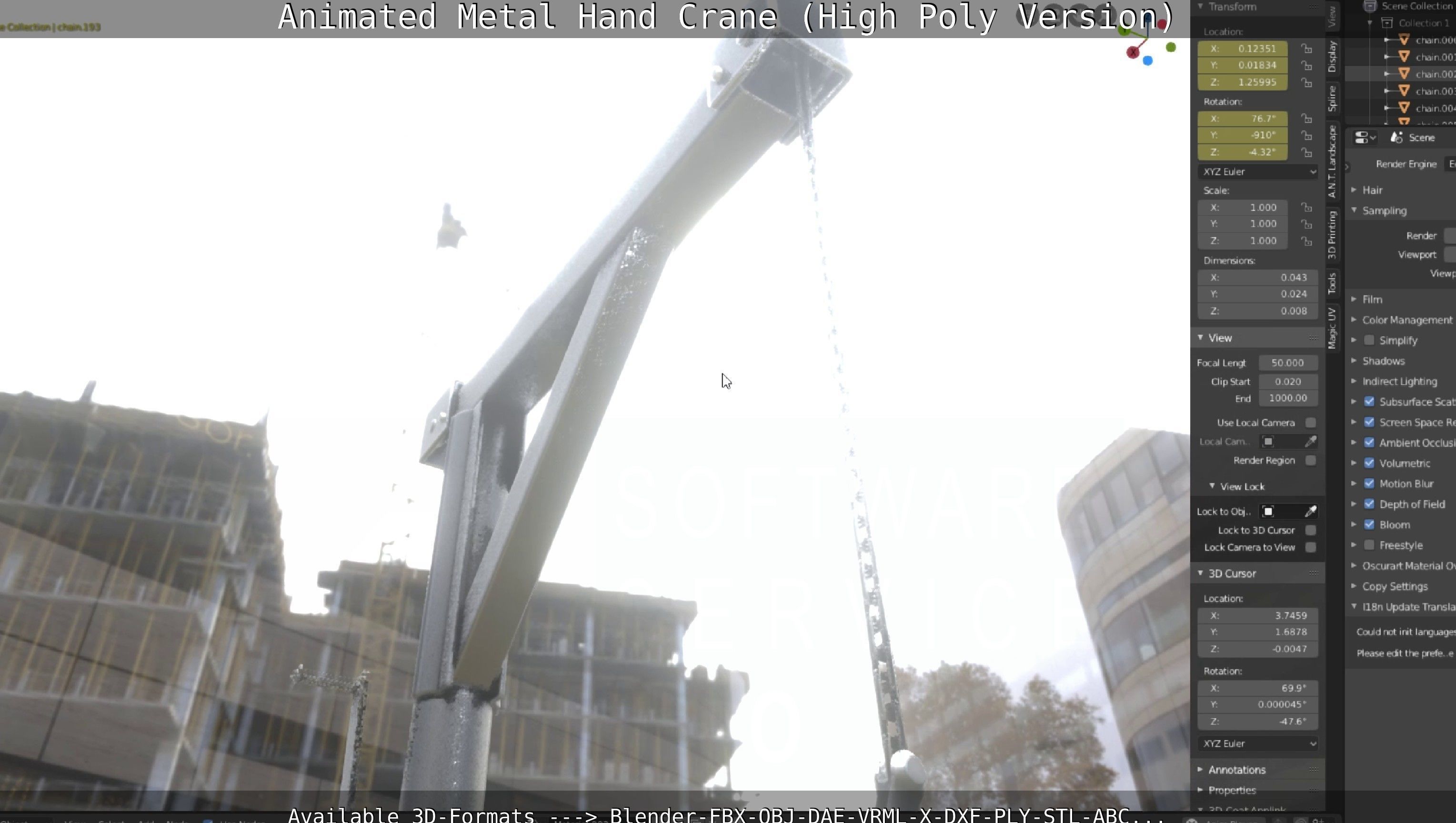 Animated Metal Hand Crane High-Poly Version 3D model_93