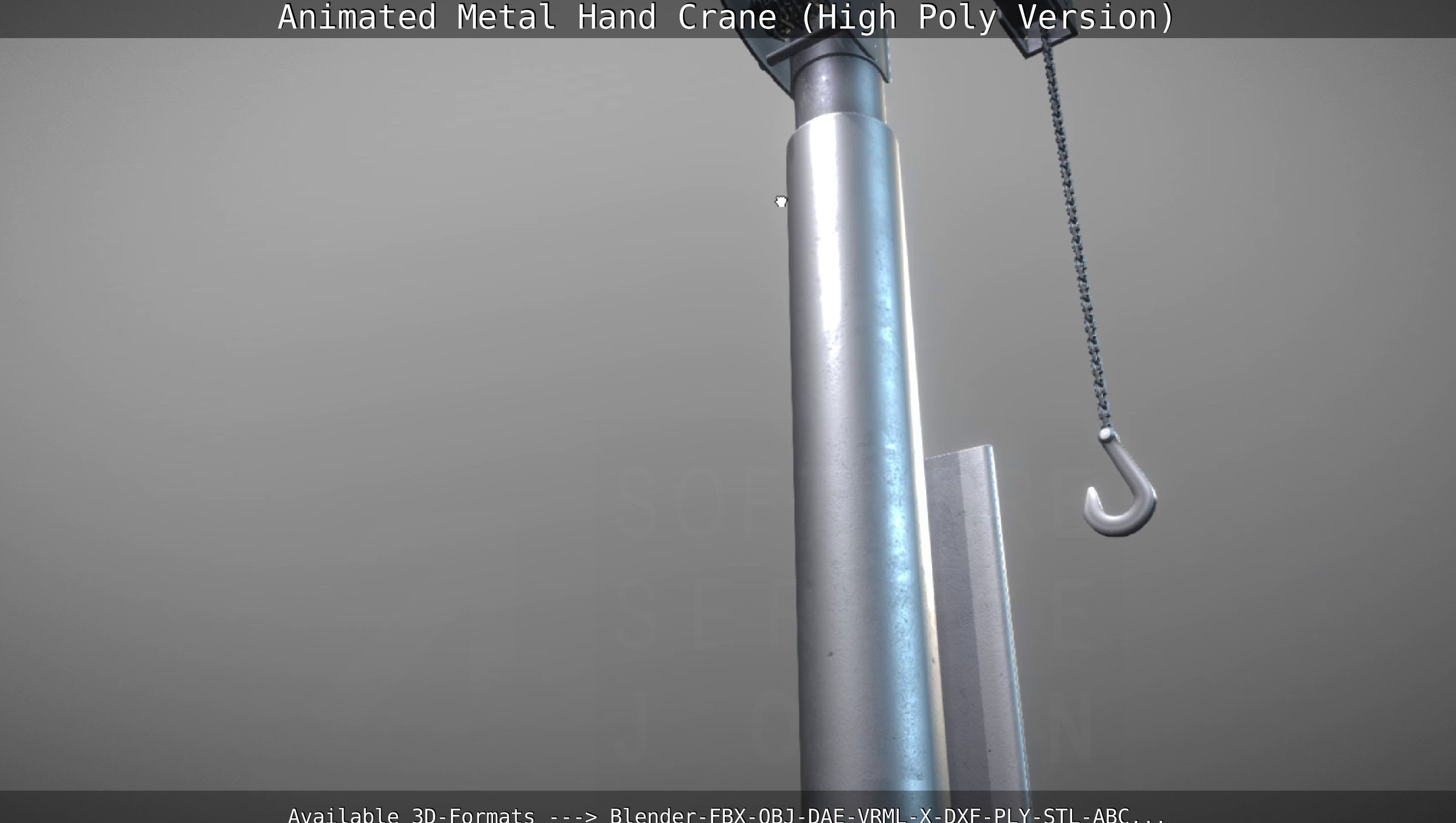 Animated Metal Hand Crane High-Poly Version 3D model_116