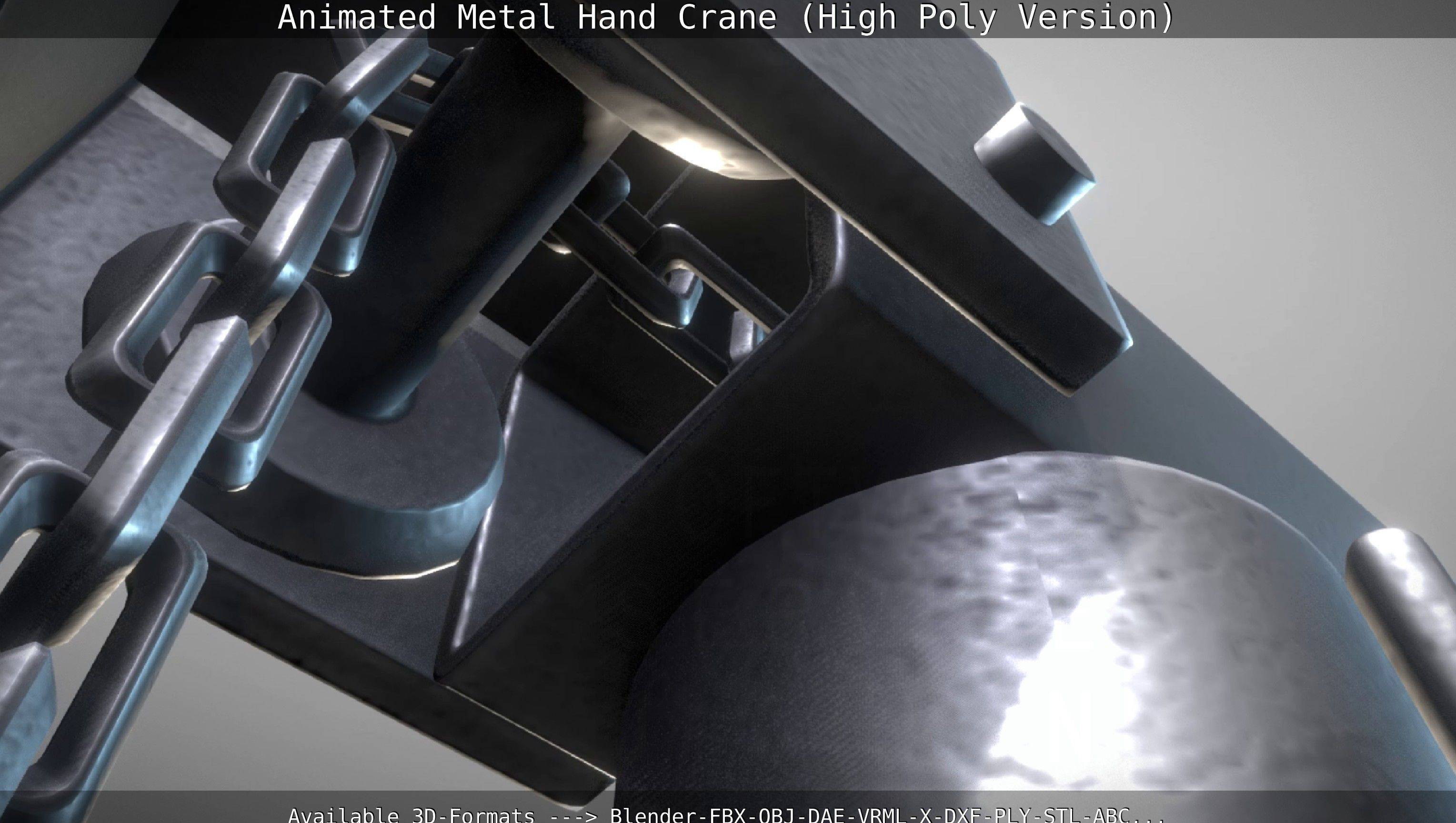 Animated Metal Hand Crane High-Poly Version 3D model_135