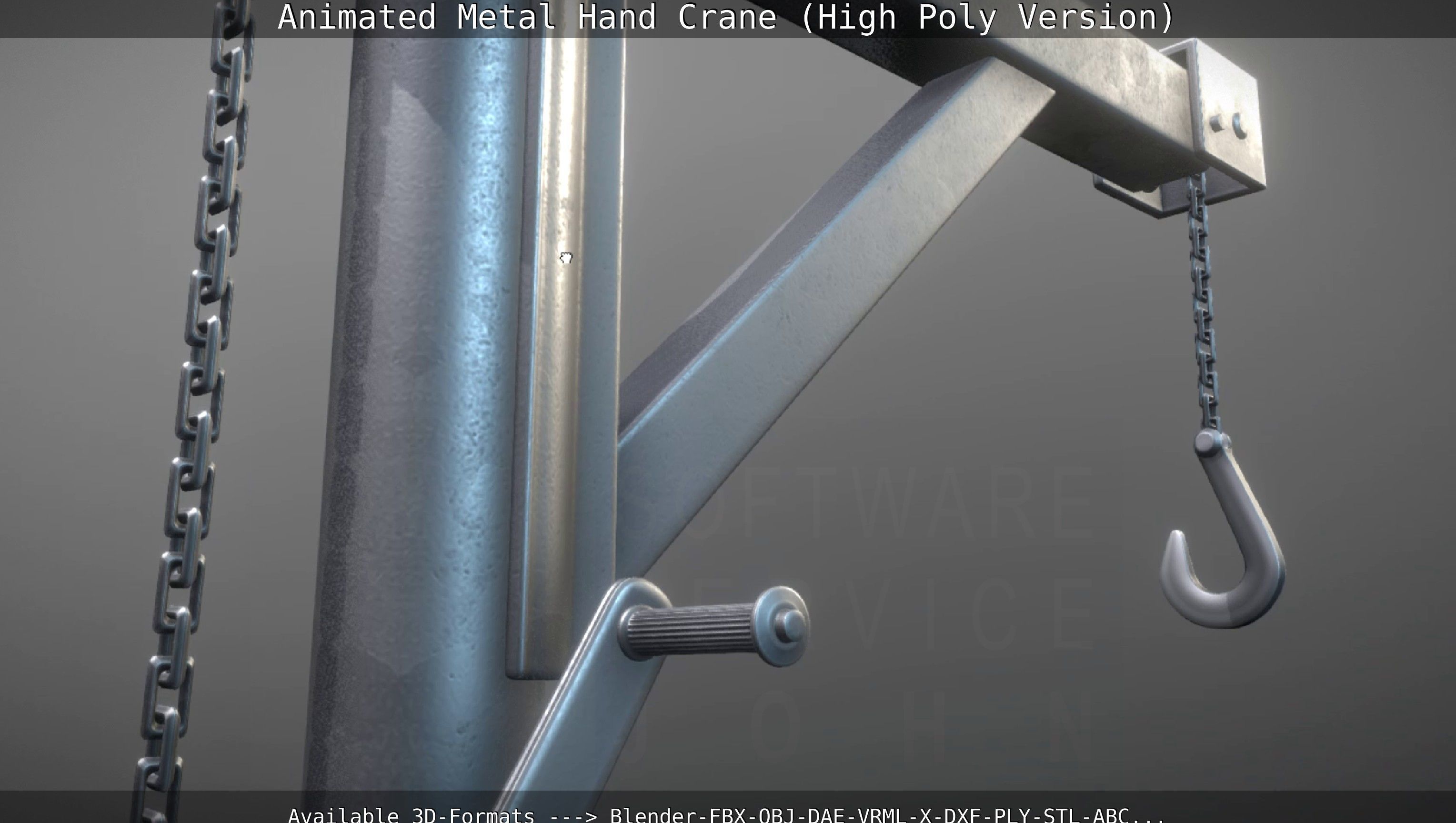 Animated Metal Hand Crane High-Poly Version 3D model_111