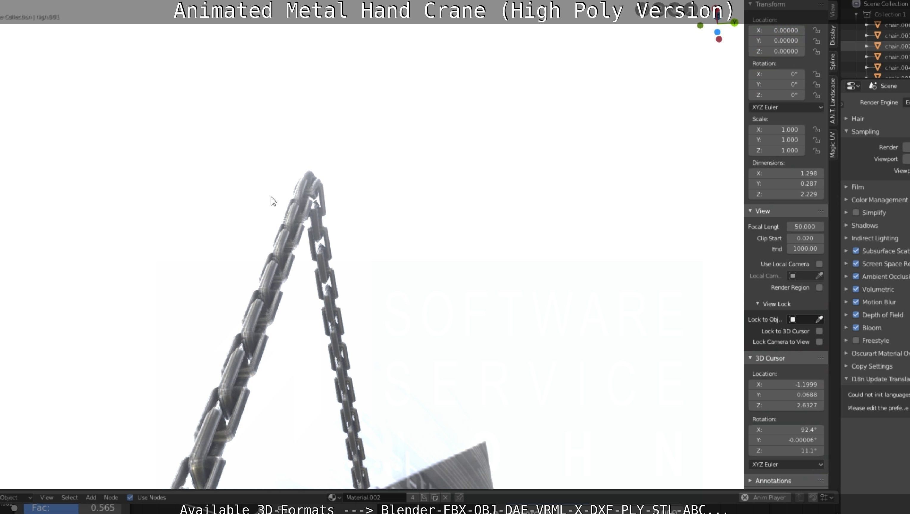 Animated Metal Hand Crane High-Poly Version 3D model_56