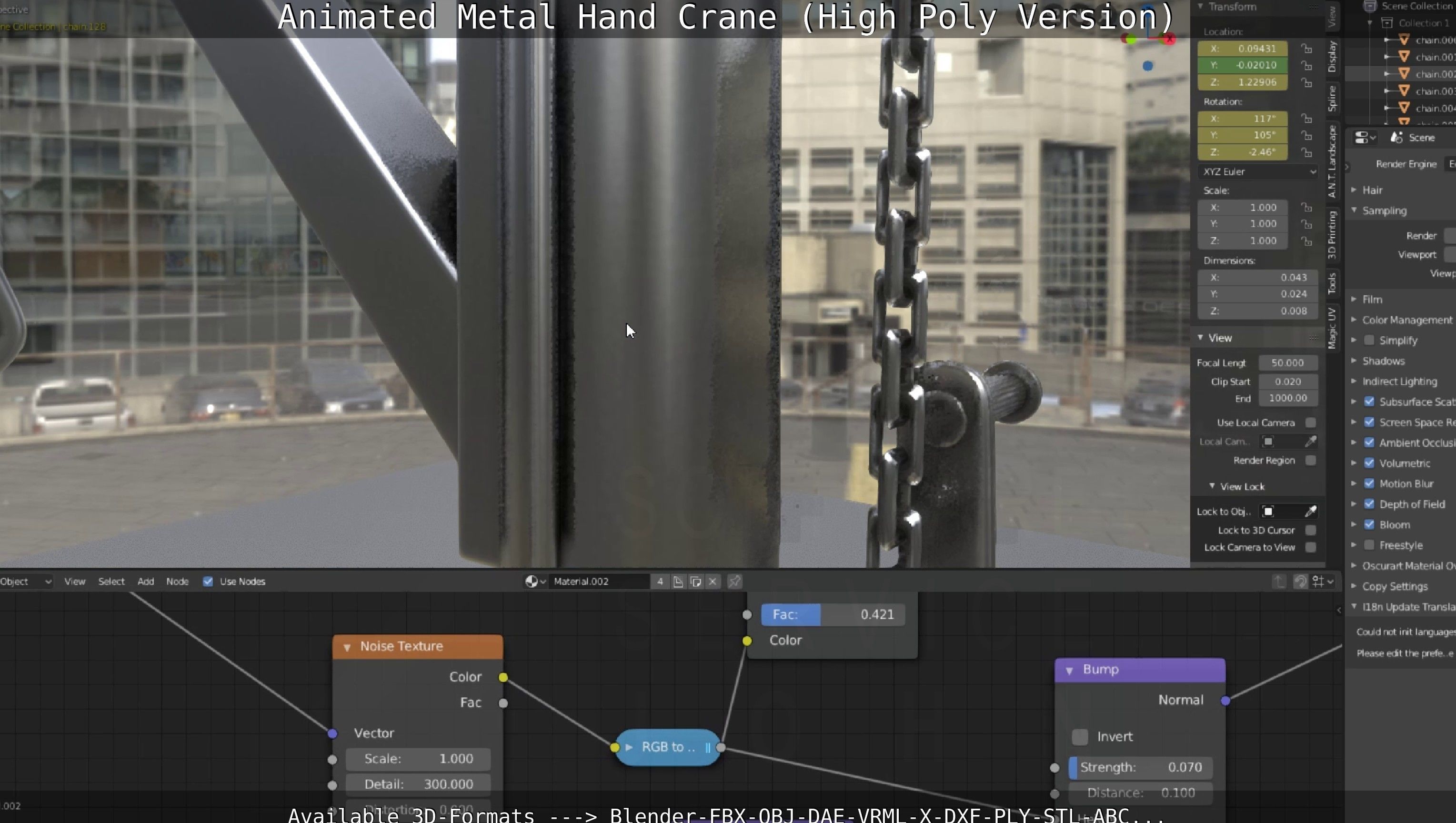 Animated Metal Hand Crane High-Poly Version 3D model_11