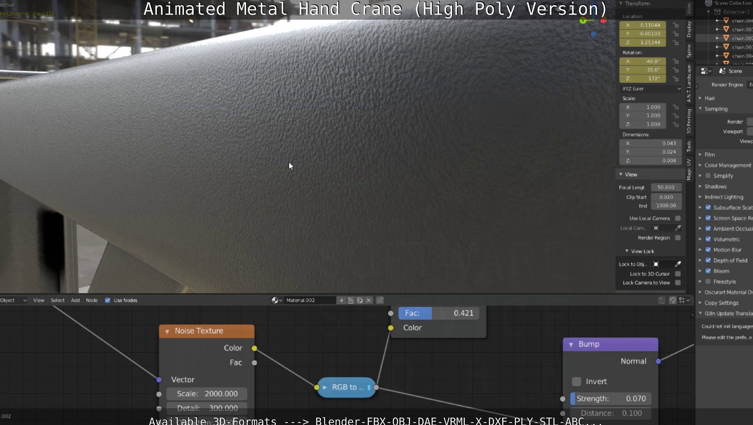 Animated Metal Hand Crane High-Poly Version 3D model_24