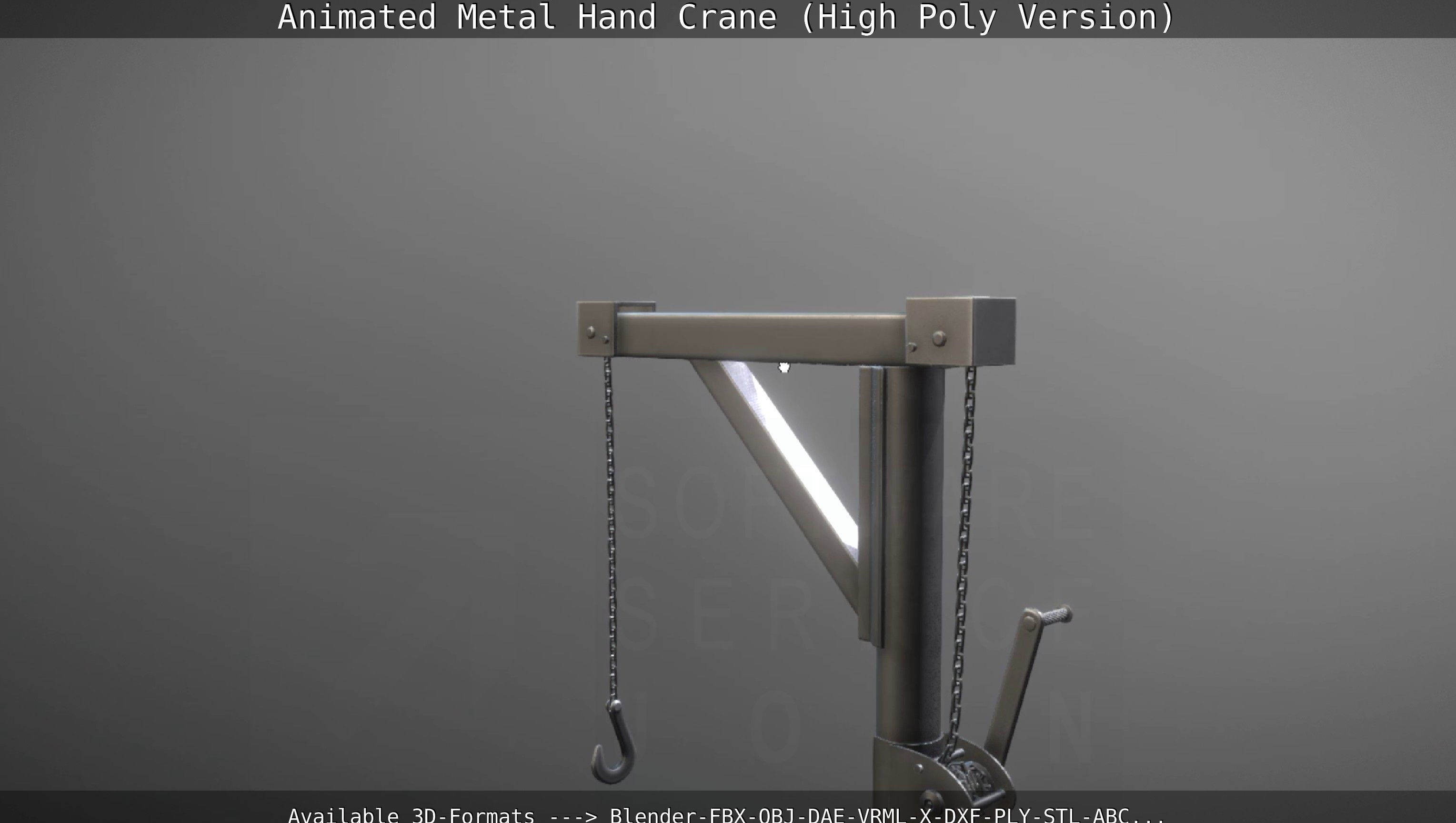 Animated Metal Hand Crane High-Poly Version 3D model_119