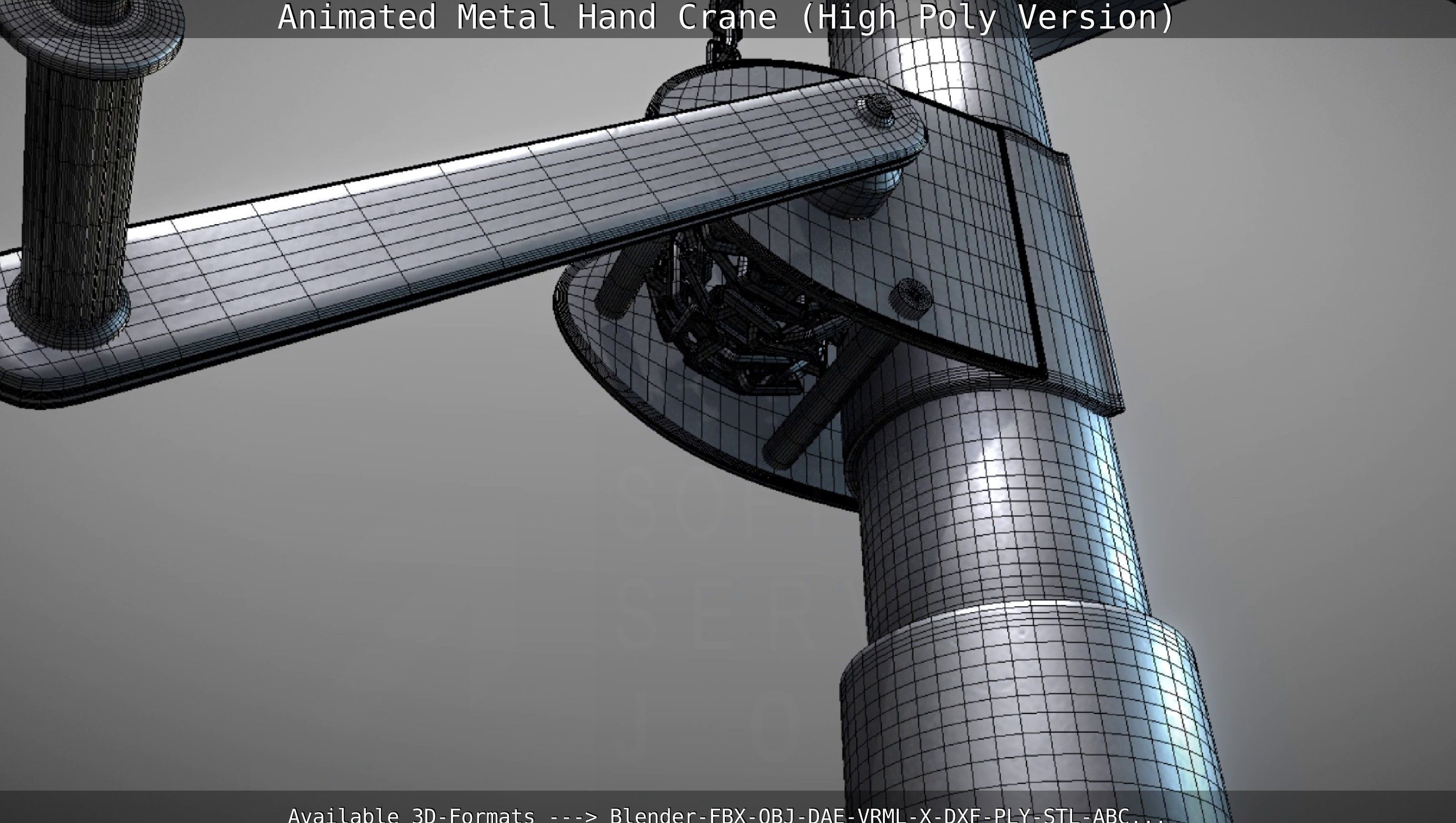 Animated Metal Hand Crane High-Poly Version 3D model_149