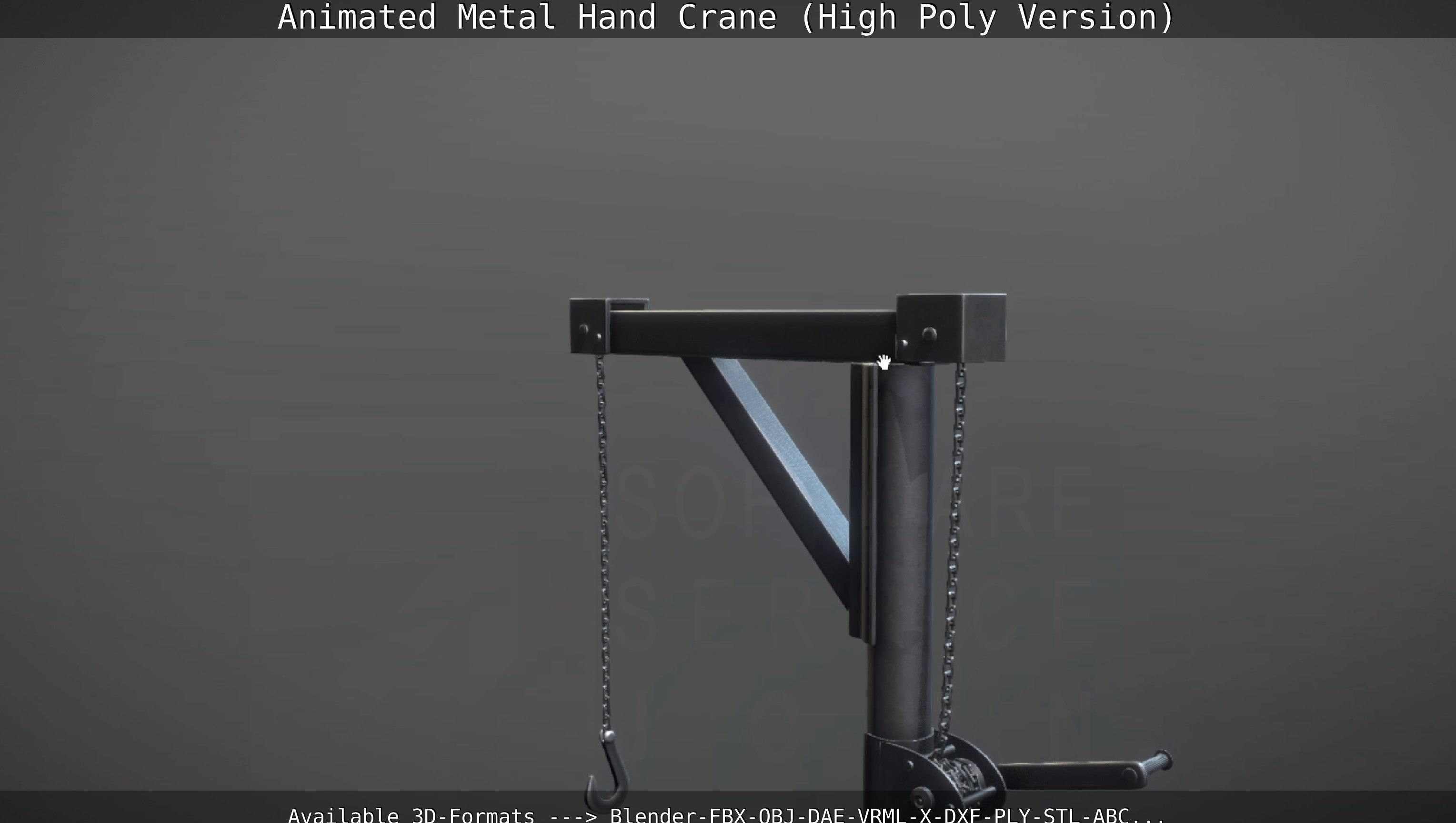 Animated Metal Hand Crane High-Poly Version 3D model_117