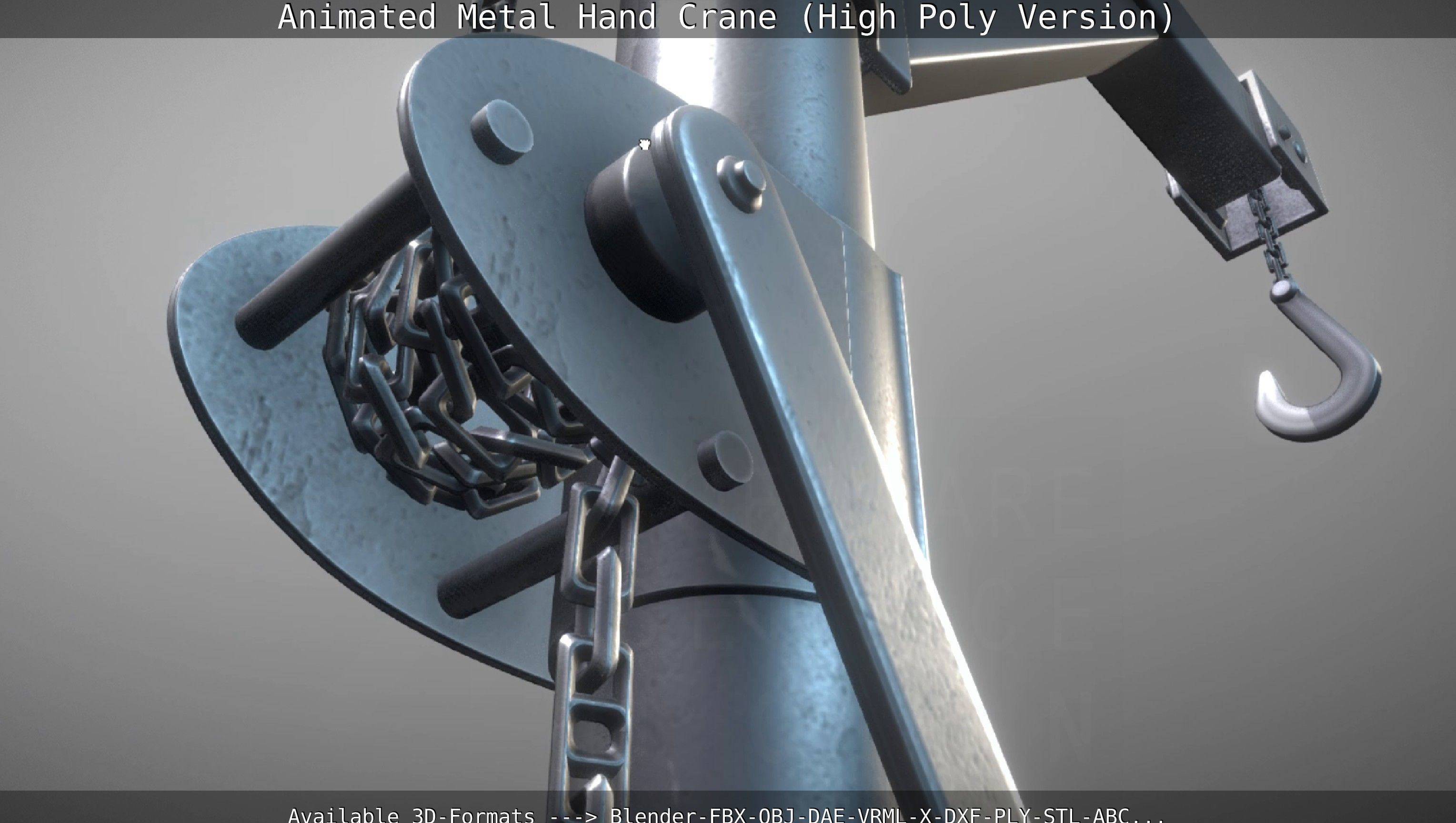 Animated Metal Hand Crane High-Poly Version 3D model_112