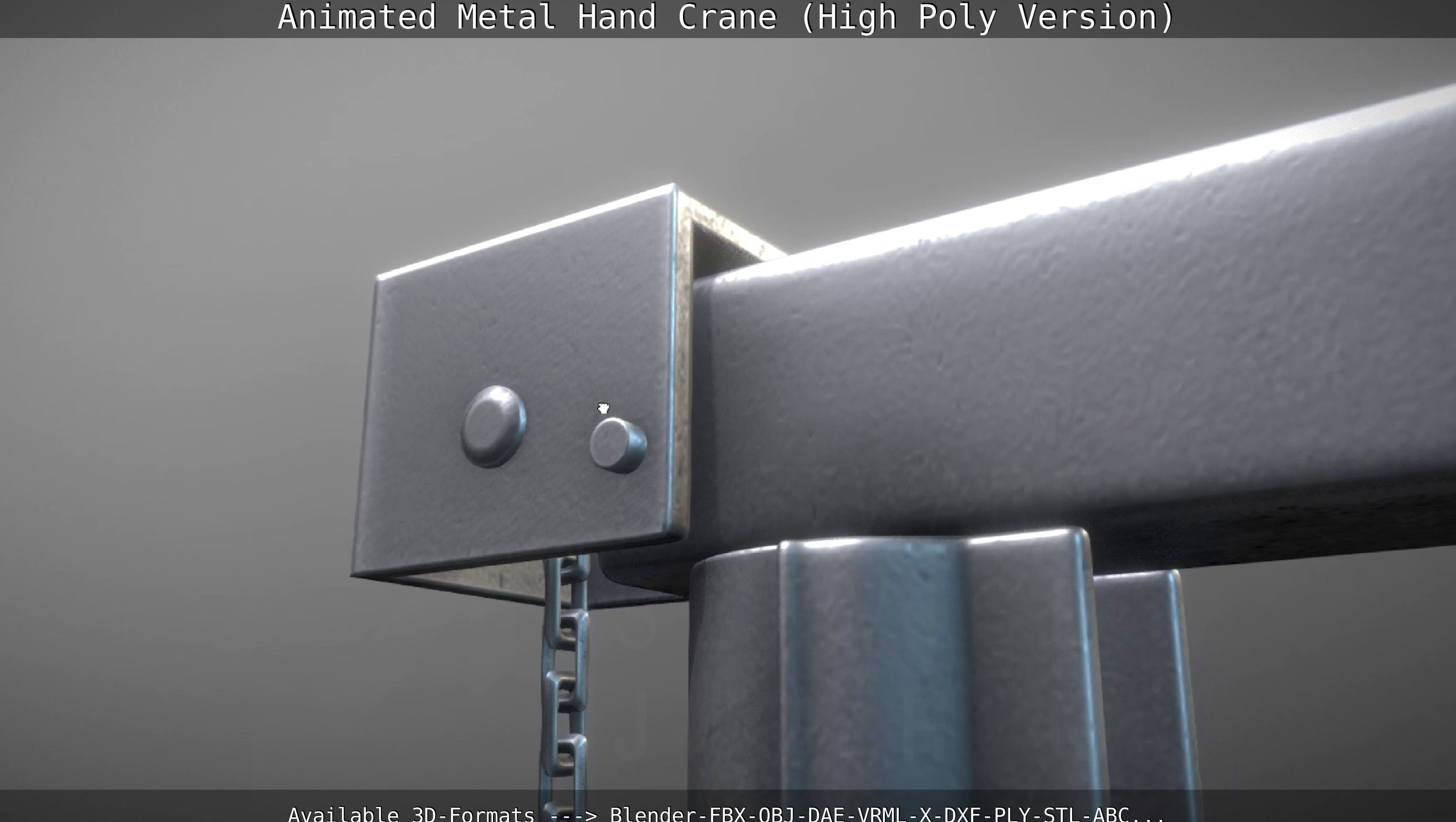 Animated Metal Hand Crane High-Poly Version 3D model_120