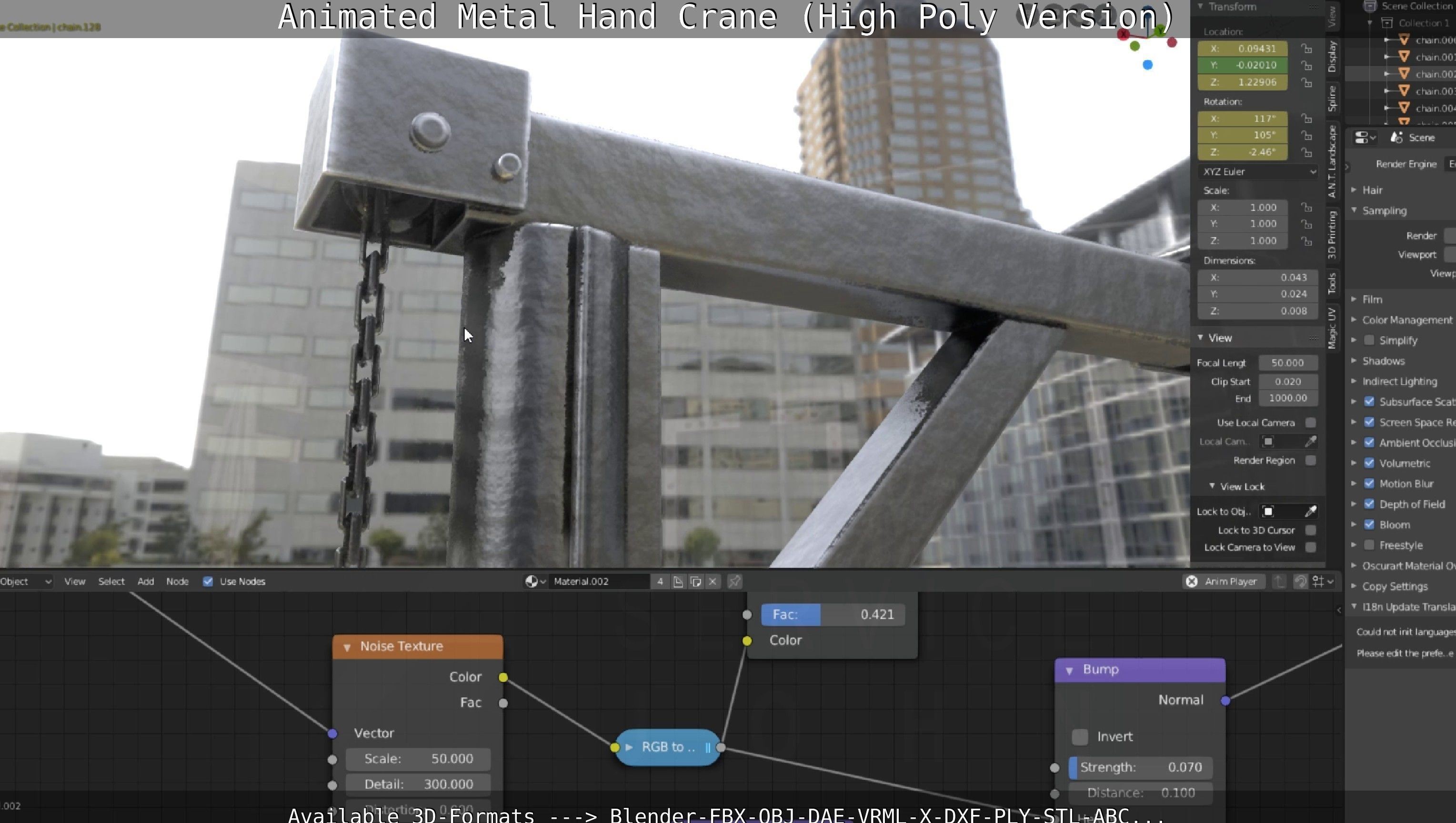 Animated Metal Hand Crane High-Poly Version 3D model_18