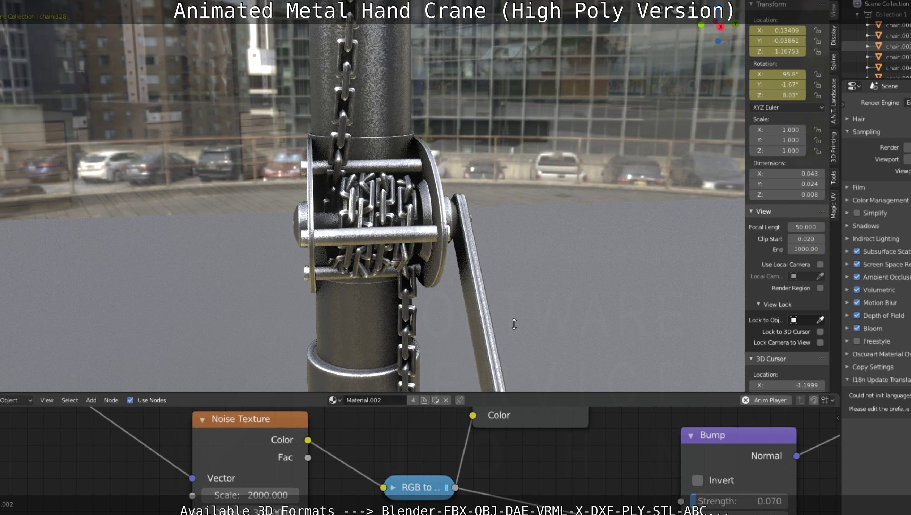 Animated Metal Hand Crane High-Poly Version 3D model_36